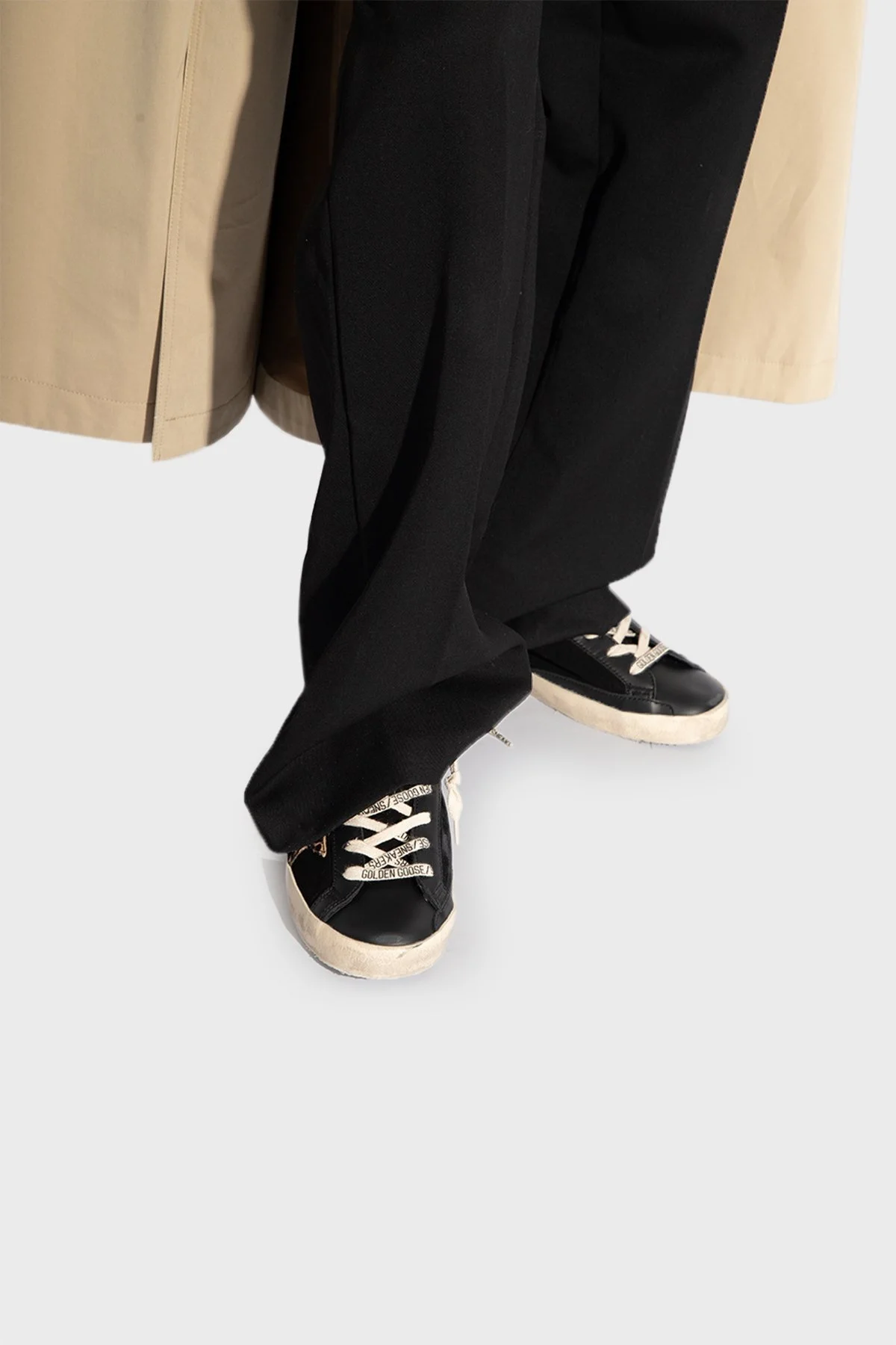 Golden Goose Vintage Hakiki Deri Sneaker Bayan Ayakkabı GWF00103.F005378.90285 SİYAH - 2