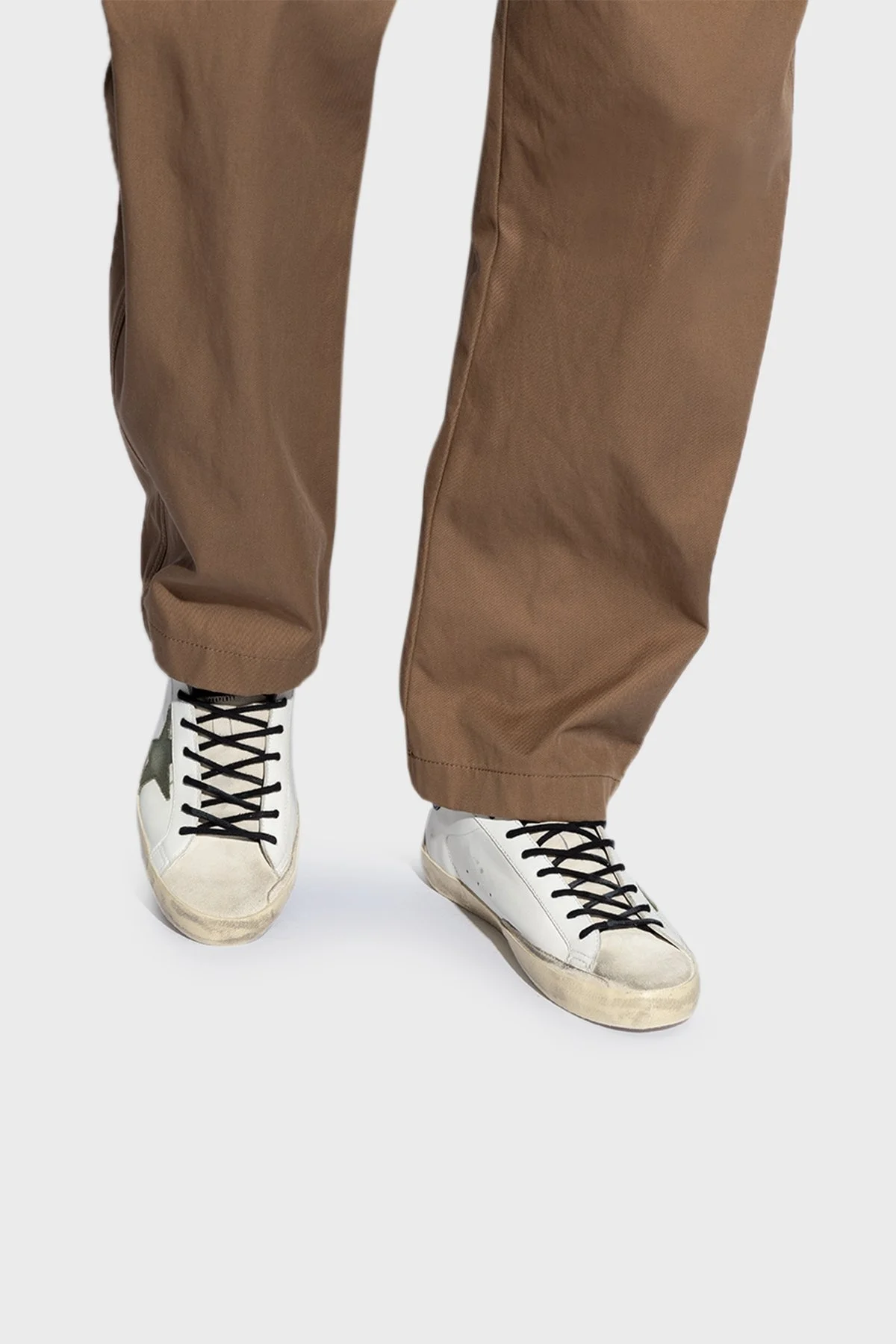 Golden Goose Vintage Hakiki Deri Sneaker Erkek Ayakkabı GMF00102.F005419.11721 BEYAZ - 2