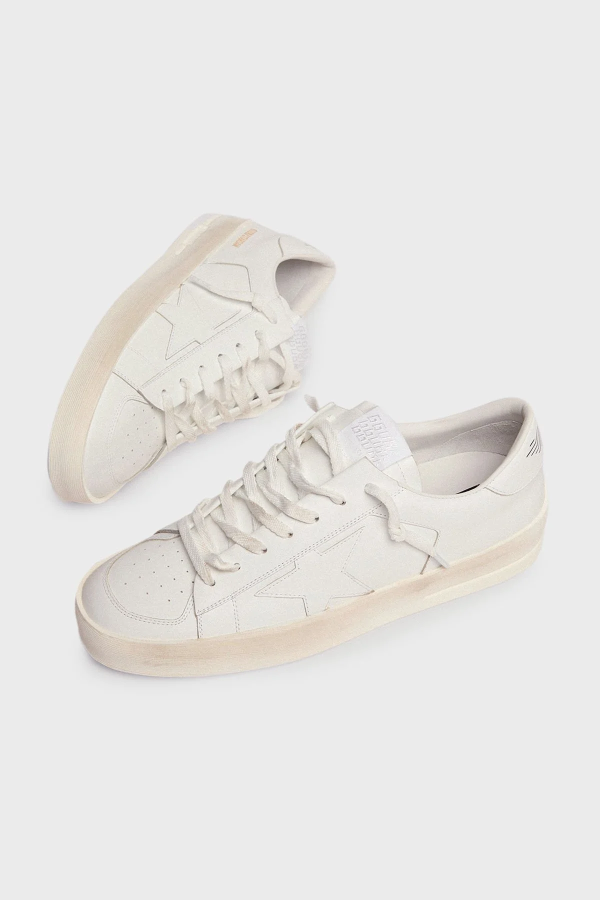 Golden Goose Vintage Hakiki Deri Sneaker Erkek Ayakkabı GMF00128.F000566.10100 BEYAZ - 3