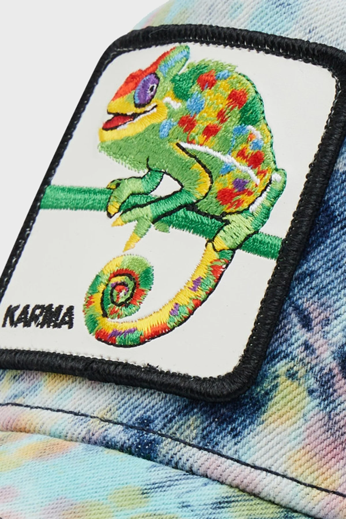 Goorin Bros Culture Chameleon Pamuklu File Detaylı Animal Desenli Jean Unisex Şapka 1010869 MAVİ-BEYAZ - 3