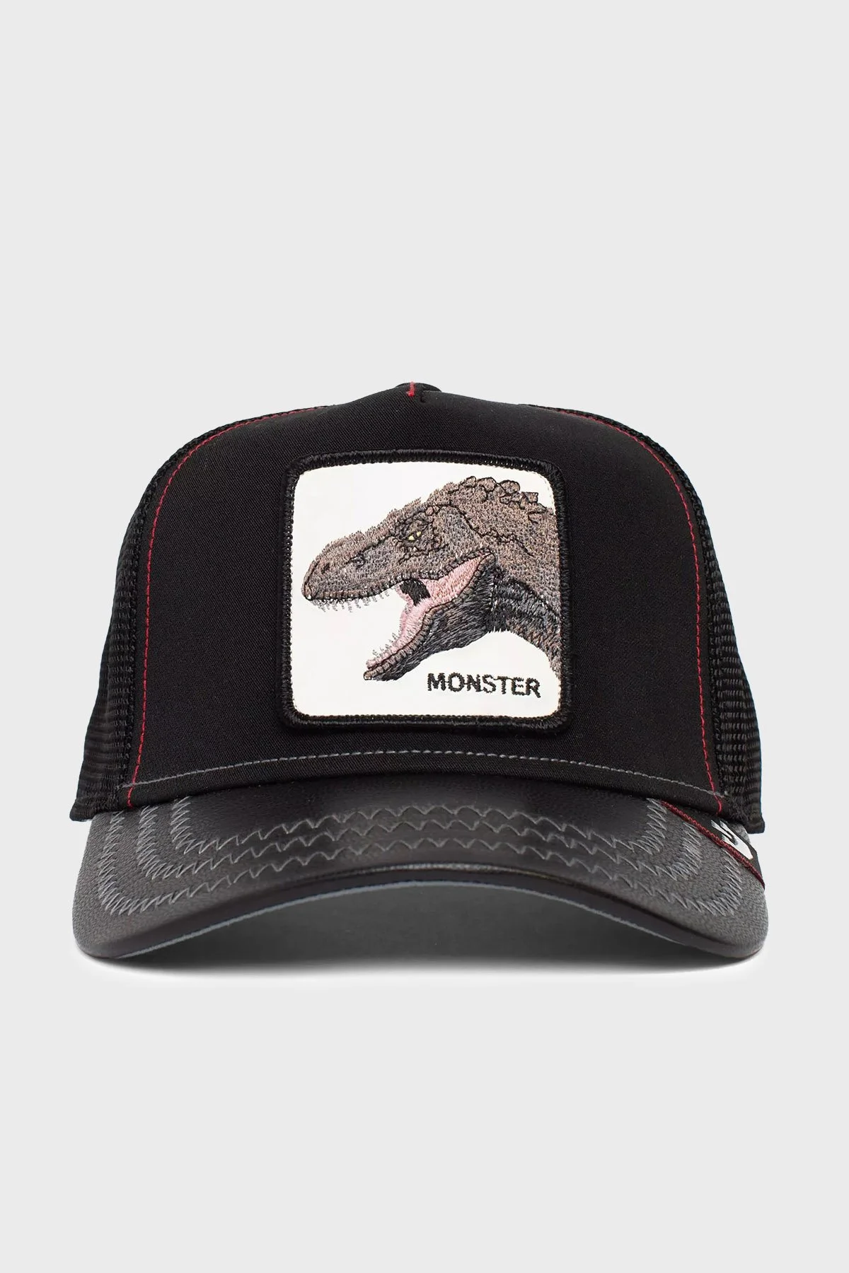Goorin Bros Tyrant King Deri ve File Detaylı Animal Desenli Unisex Şapka 1010141 SİYAH - 1