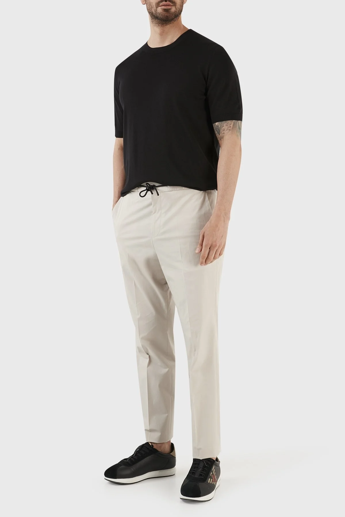 Gran Sasso % 100 Pamuk Regular Fit Bisiklet Yaka Erkek T Shirt 43104 29401 099 SİYAH - 5