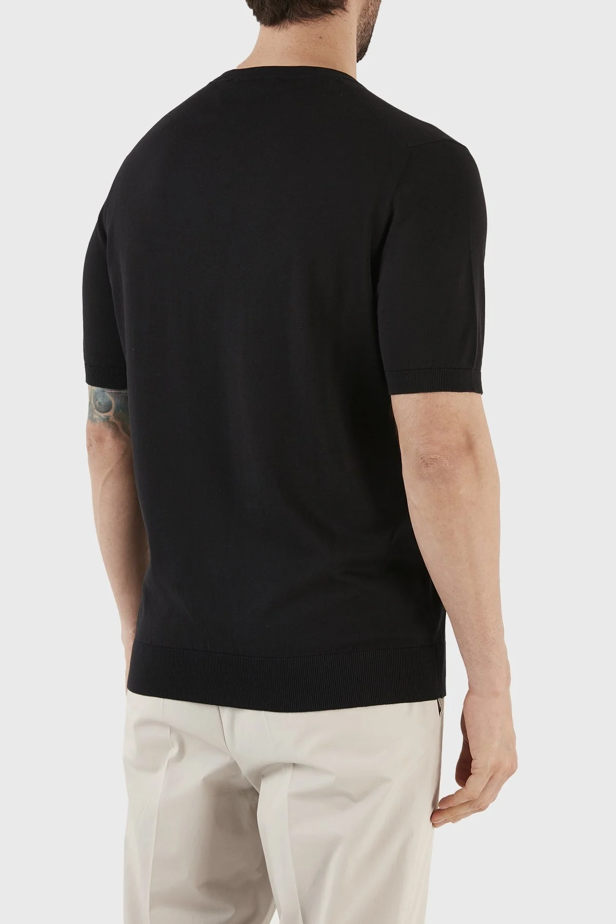 Gran Sasso % 100 Pamuk Regular Fit Bisiklet Yaka Erkek T Shirt 43104 29401 099 SİYAH - 6