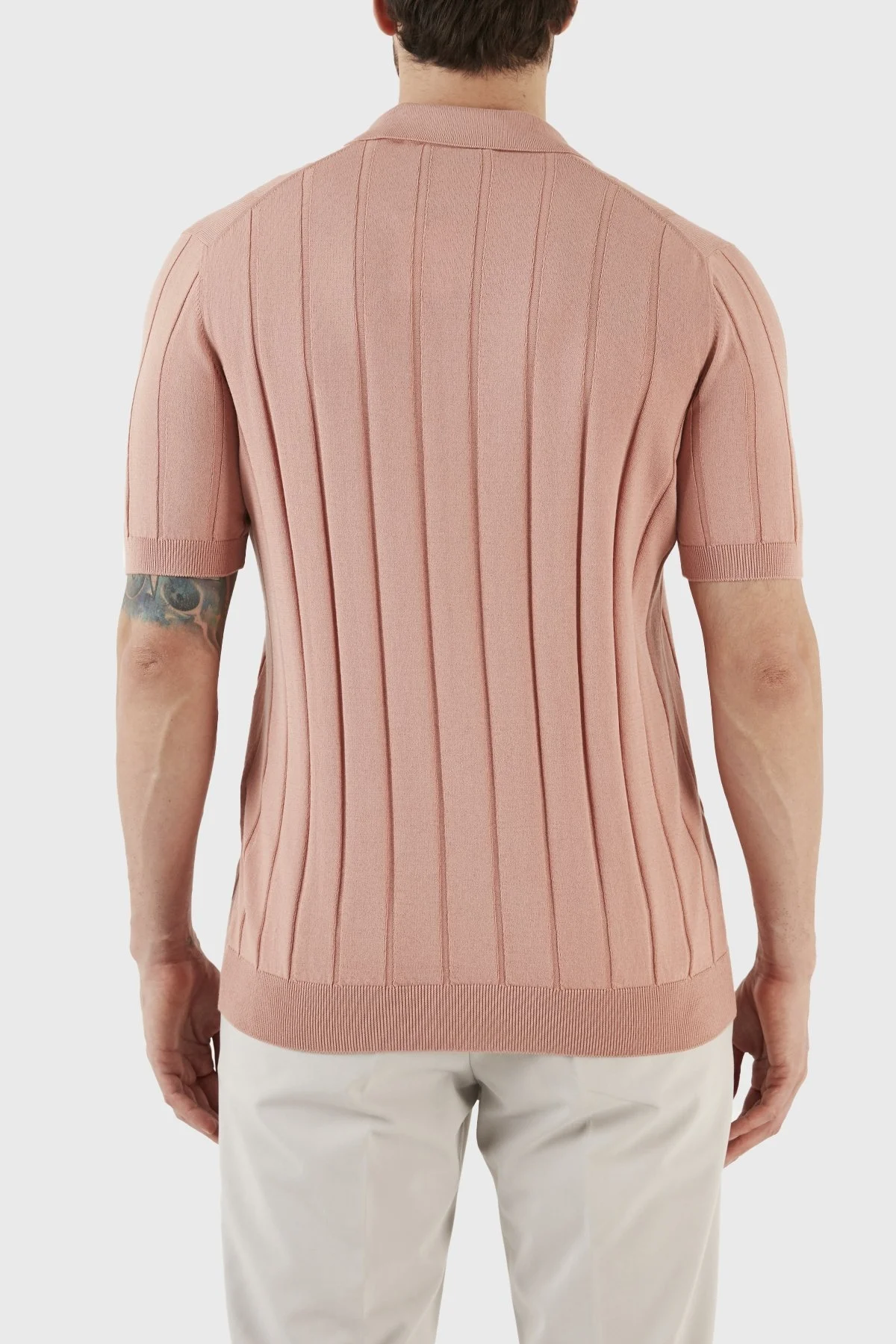 Gran Sasso % 100 Pamuk Regular Fit Düğmeli Triko Erkek Gömlek 57143 20634 329 PUDRA - 12