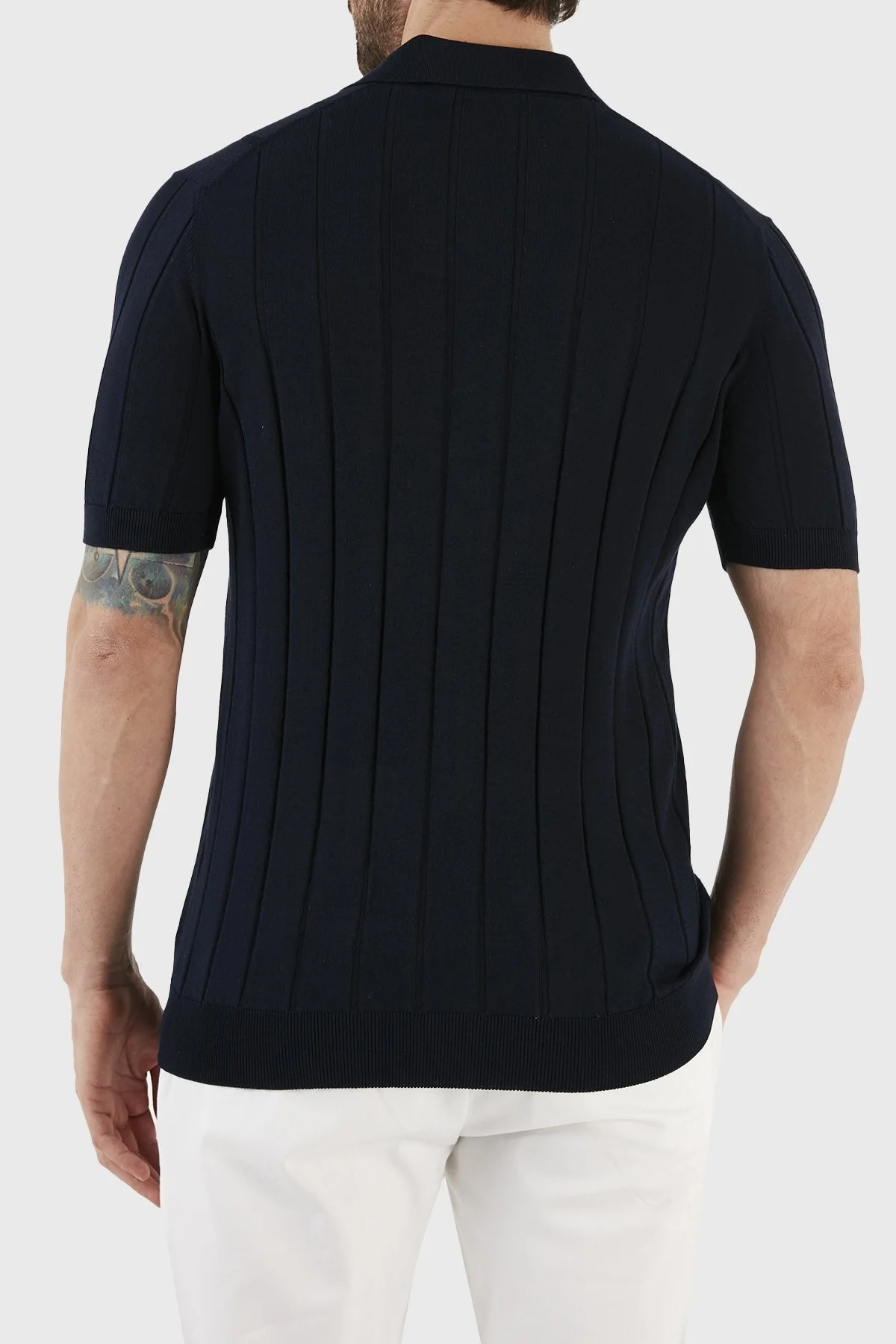 Gran Sasso % 100 Pamuk Regular Fit Düğmeli Triko Erkek Gömlek 57143 20634 598 LACİVERT - 6