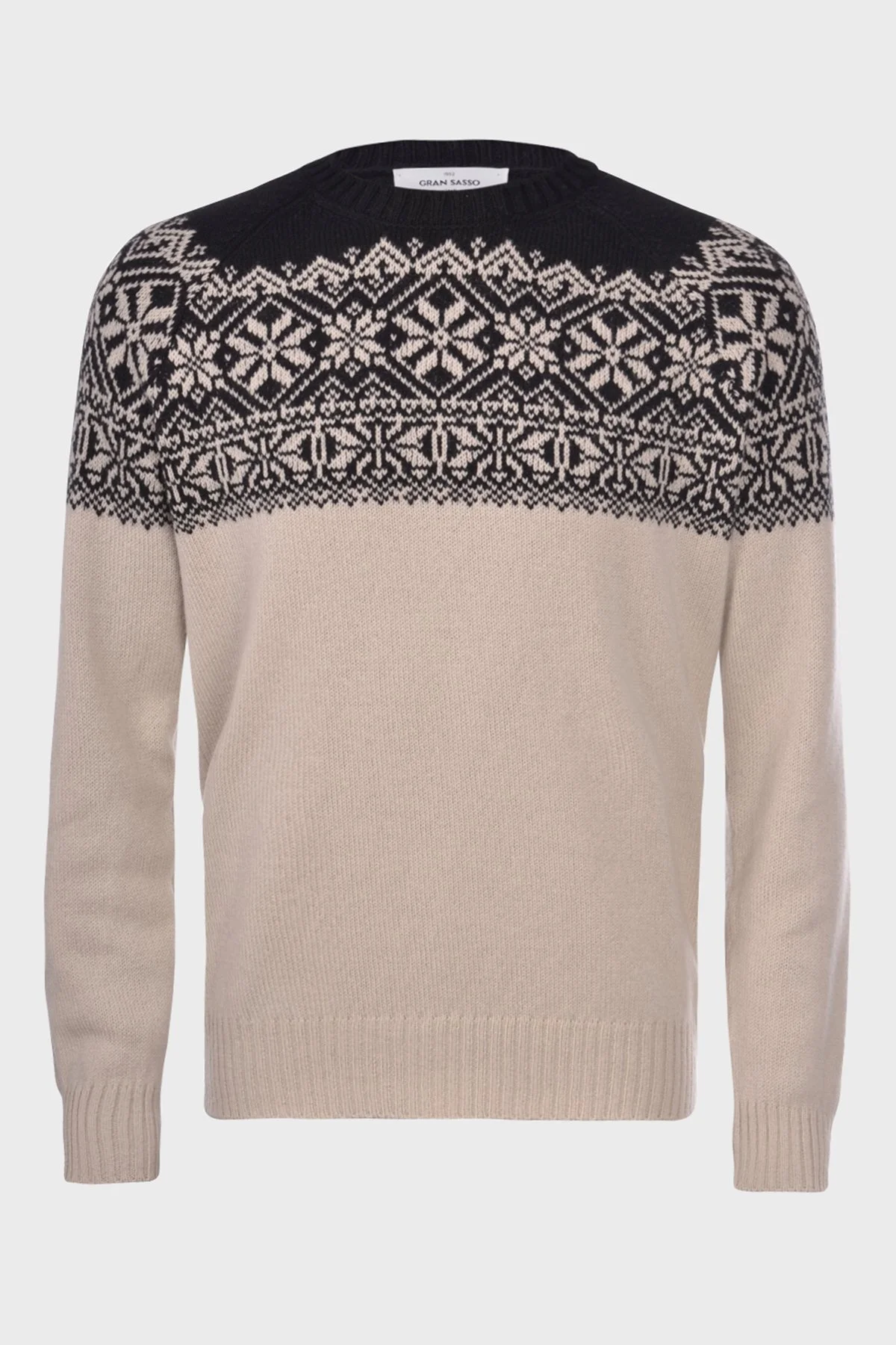 Gran Sasso % 100 Yün Bisiklet Yaka Erkek Kazak 13125 22628 005 KAHVE-BEJ - 1
