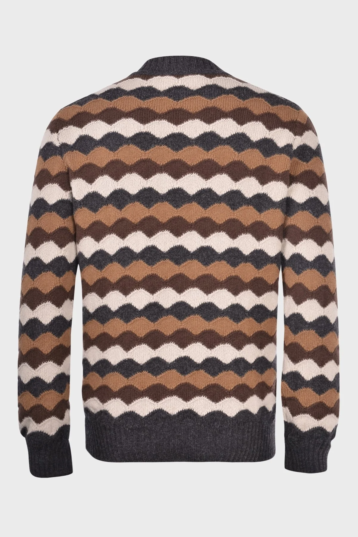 Gran Sasso % 100 Yün Bisiklet Yaka Erkek Kazak 13162 22646 098 KAHVE - 2