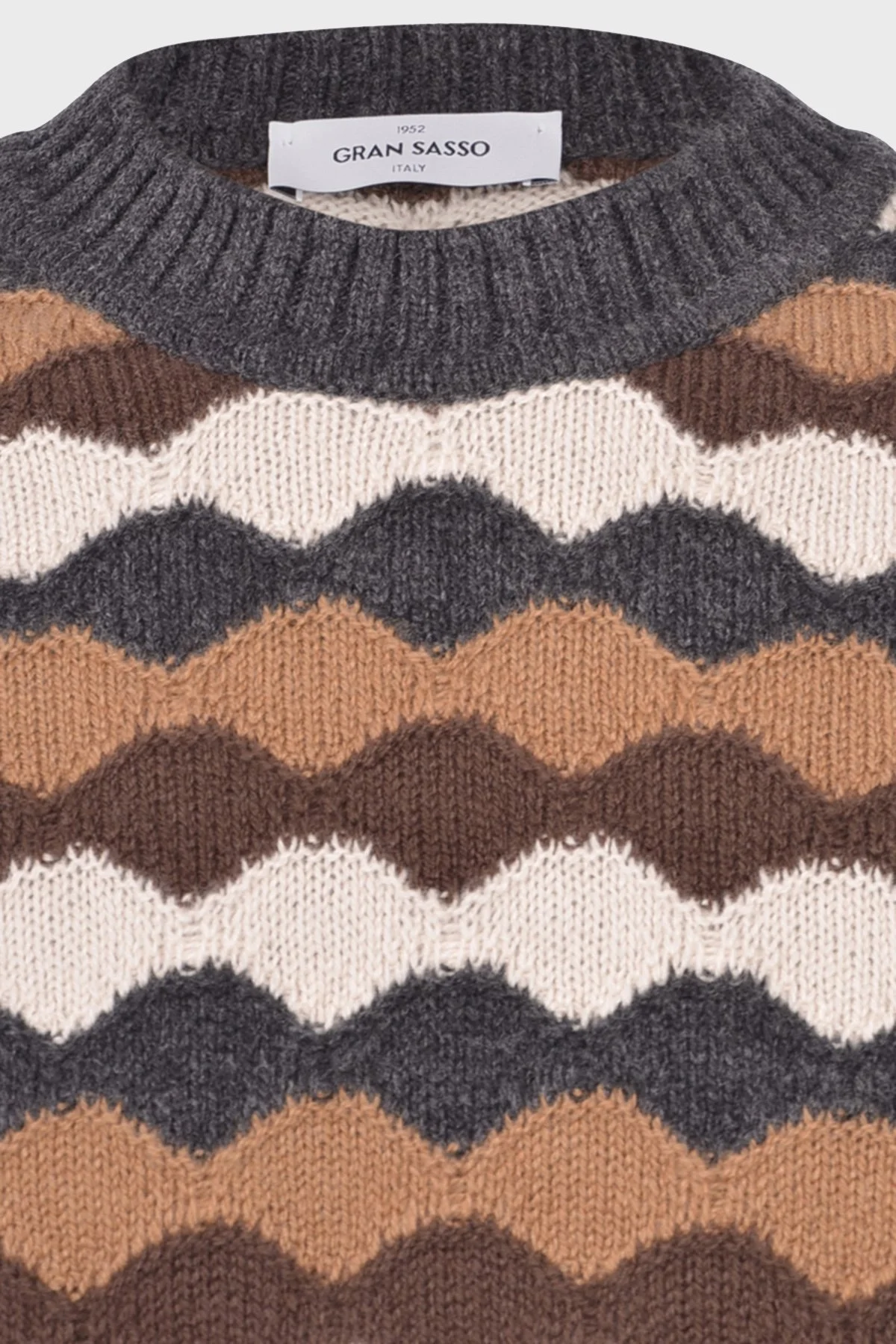 Gran Sasso % 100 Yün Bisiklet Yaka Erkek Kazak 13162 22646 098 KAHVE - 4