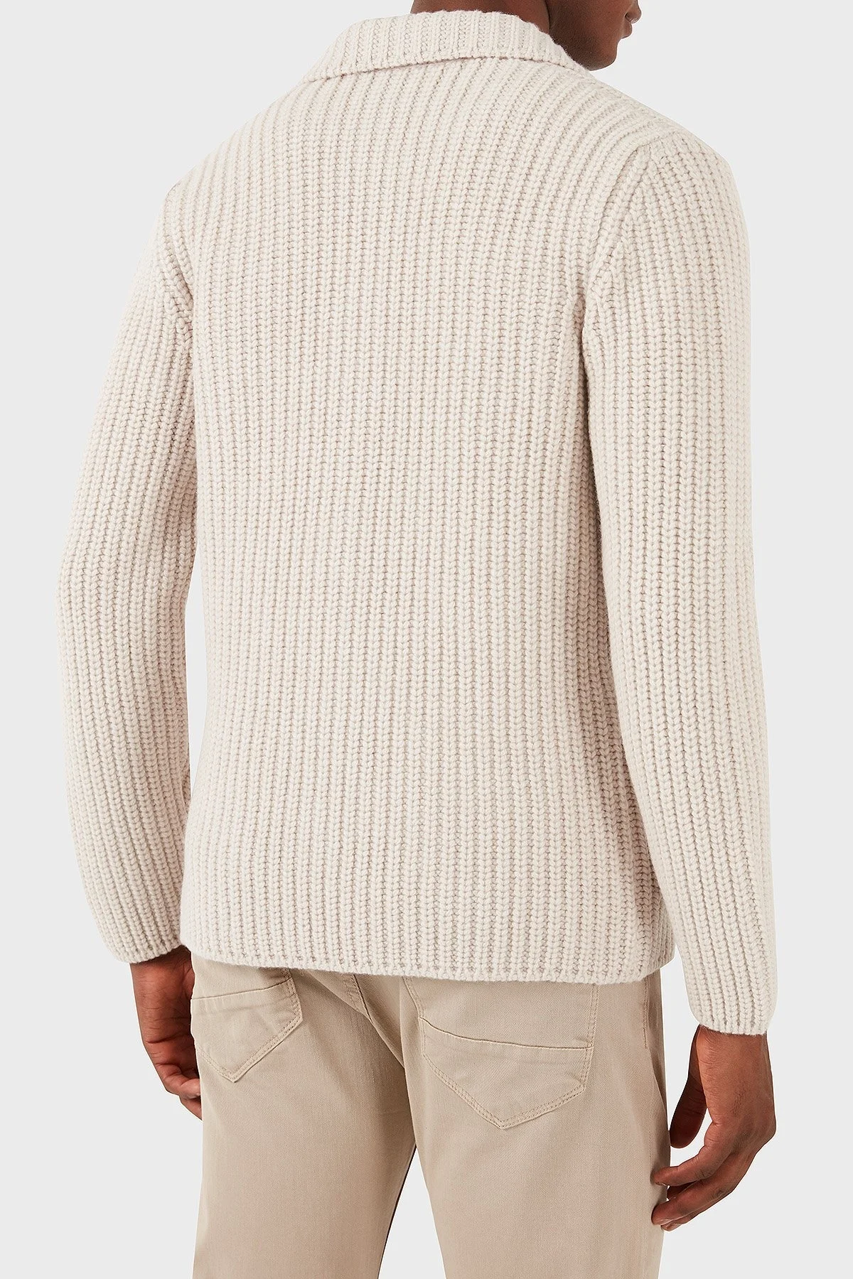 Gran Sasso % 100 Yün Regular Fit 3 Düğmeli Cepli Örme Erkek Hırka 10166 25028 054 BEJ - 4