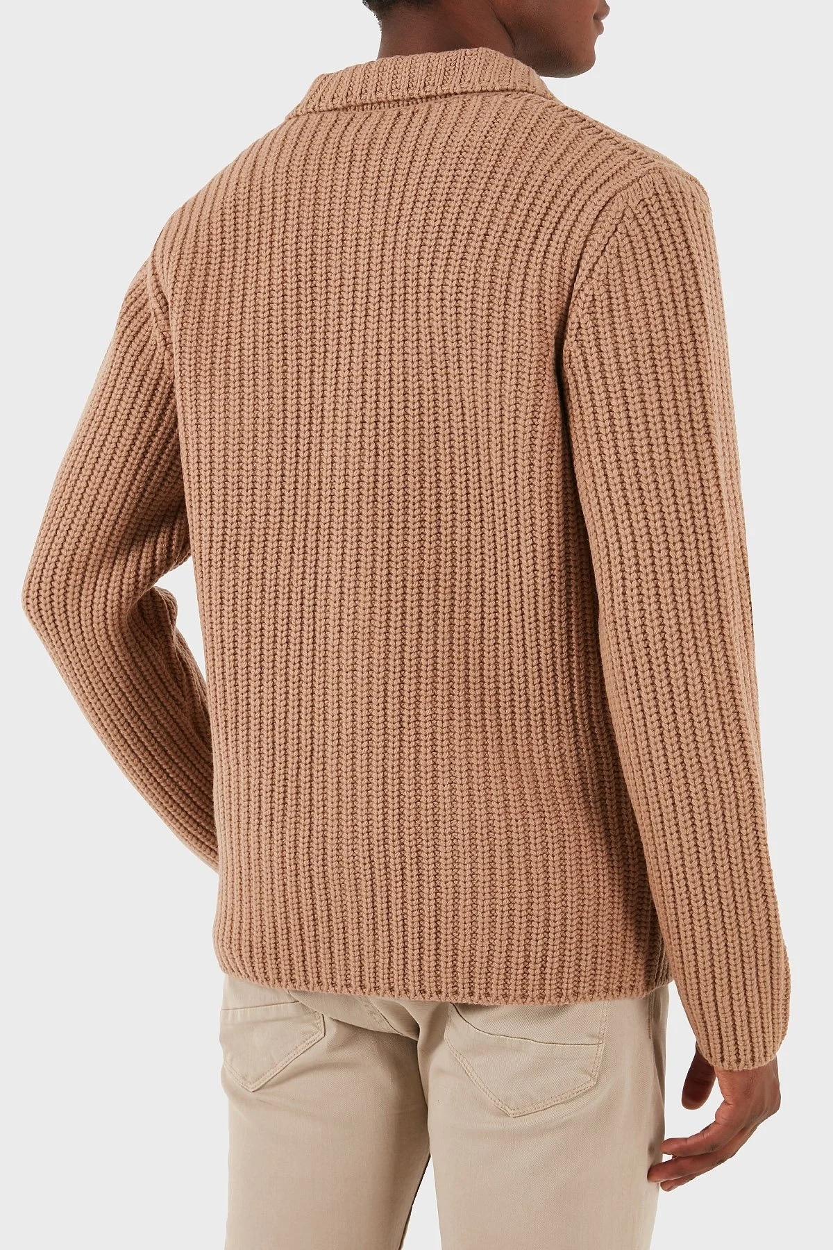 Gran Sasso % 100 Yün Regular Fit 3 Düğmeli Cepli Örme Erkek Hırka 10166 25028 130 TABA - 5