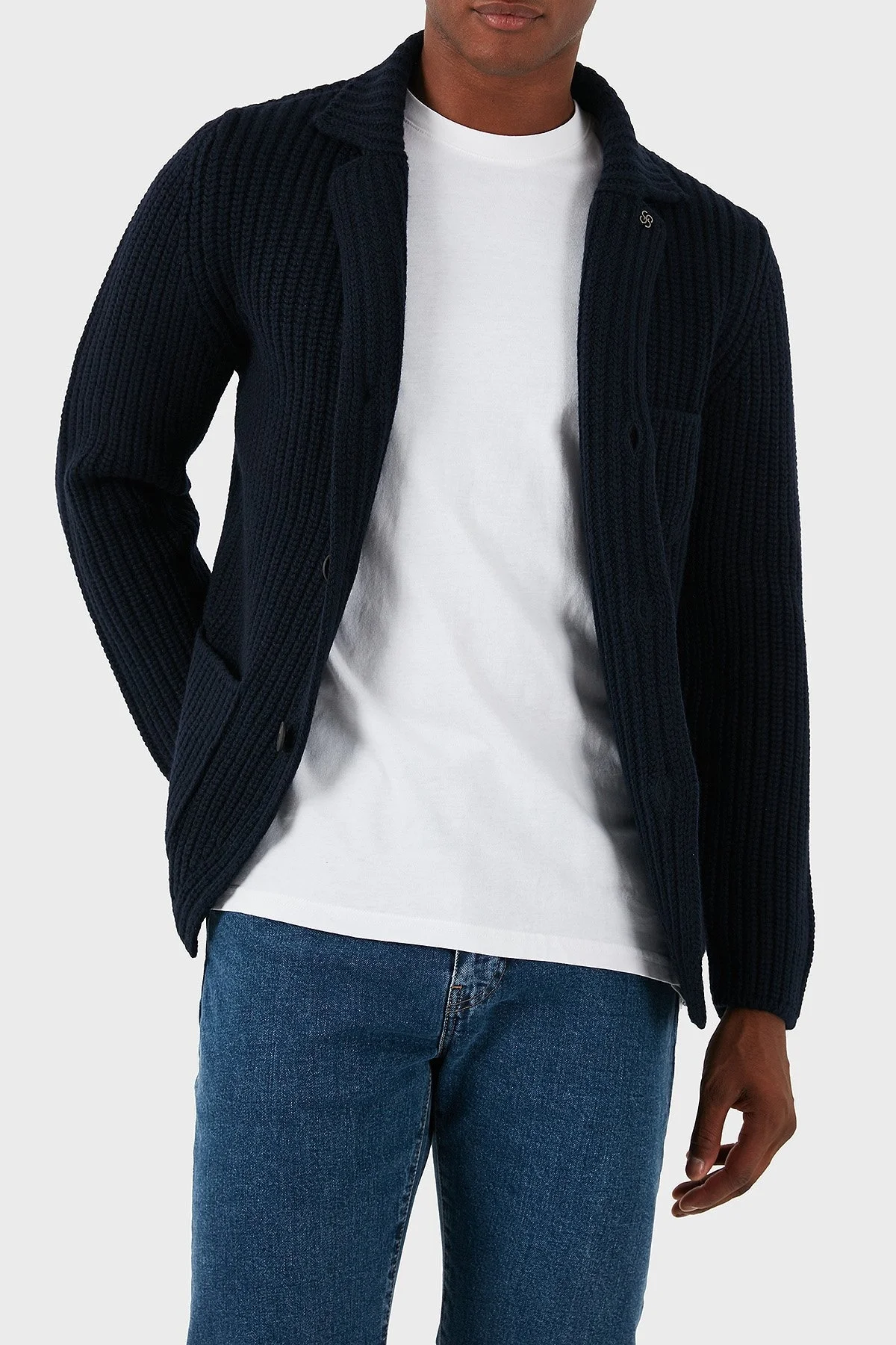 Gran Sasso % 100 Yün Regular Fit 3 Düğmeli Cepli Örme Erkek Hırka 10166 25028 598 LACİVERT - 3