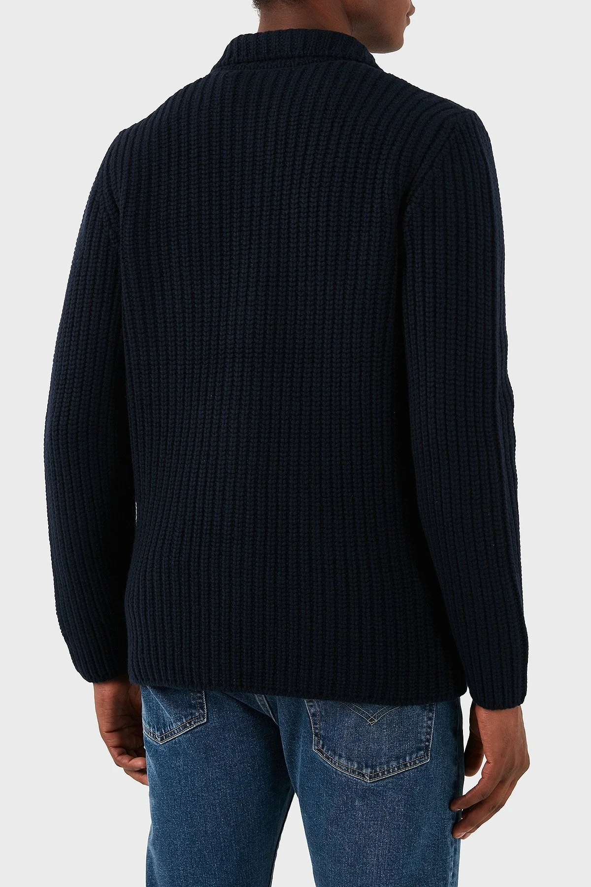 Gran Sasso % 100 Yün Regular Fit 3 Düğmeli Cepli Örme Erkek Hırka 10166 25028 598 LACİVERT - 6