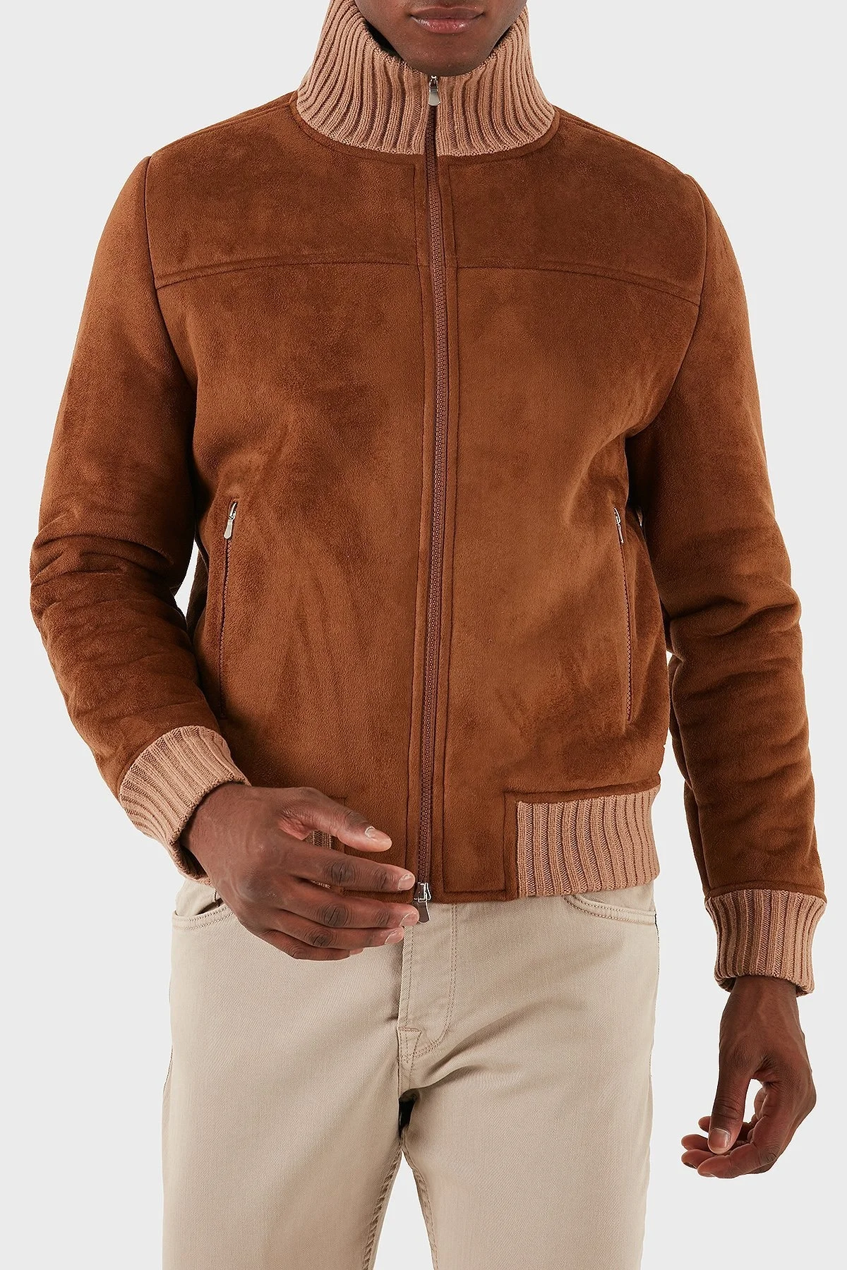 Gran Sasso % 100 Yün Regular Fit Dik Yaka Erkek Ceket 78148 58000 190 TABA - 3