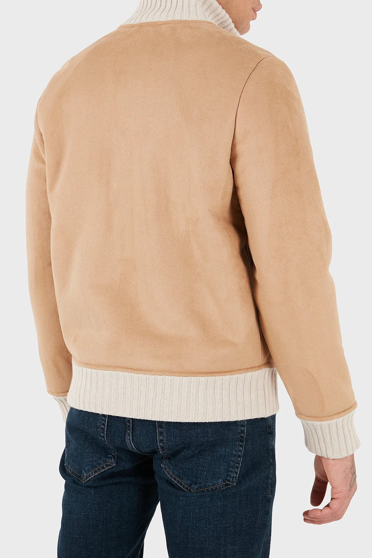 Gran Sasso % 100 Yün Regular Fit Dik Yaka Fermuarlı Erkek Ceket 78148 58000 120 TABA - 2