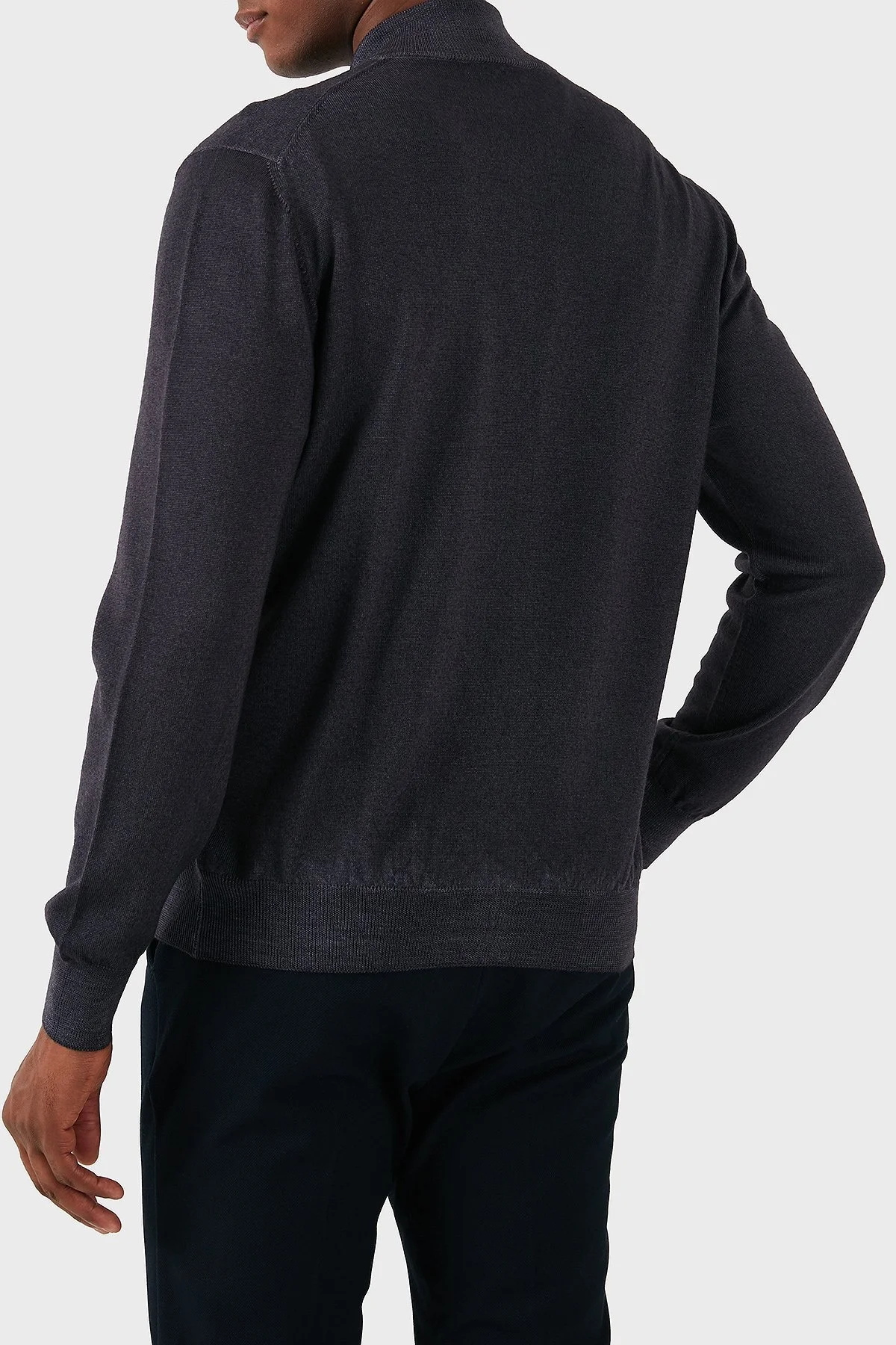 Gran Sasso % 100 Yün Regular Fit Fermuarlı Dik Yaka Erkek Hırka 55144 22792 914 ANTRASİT - 6