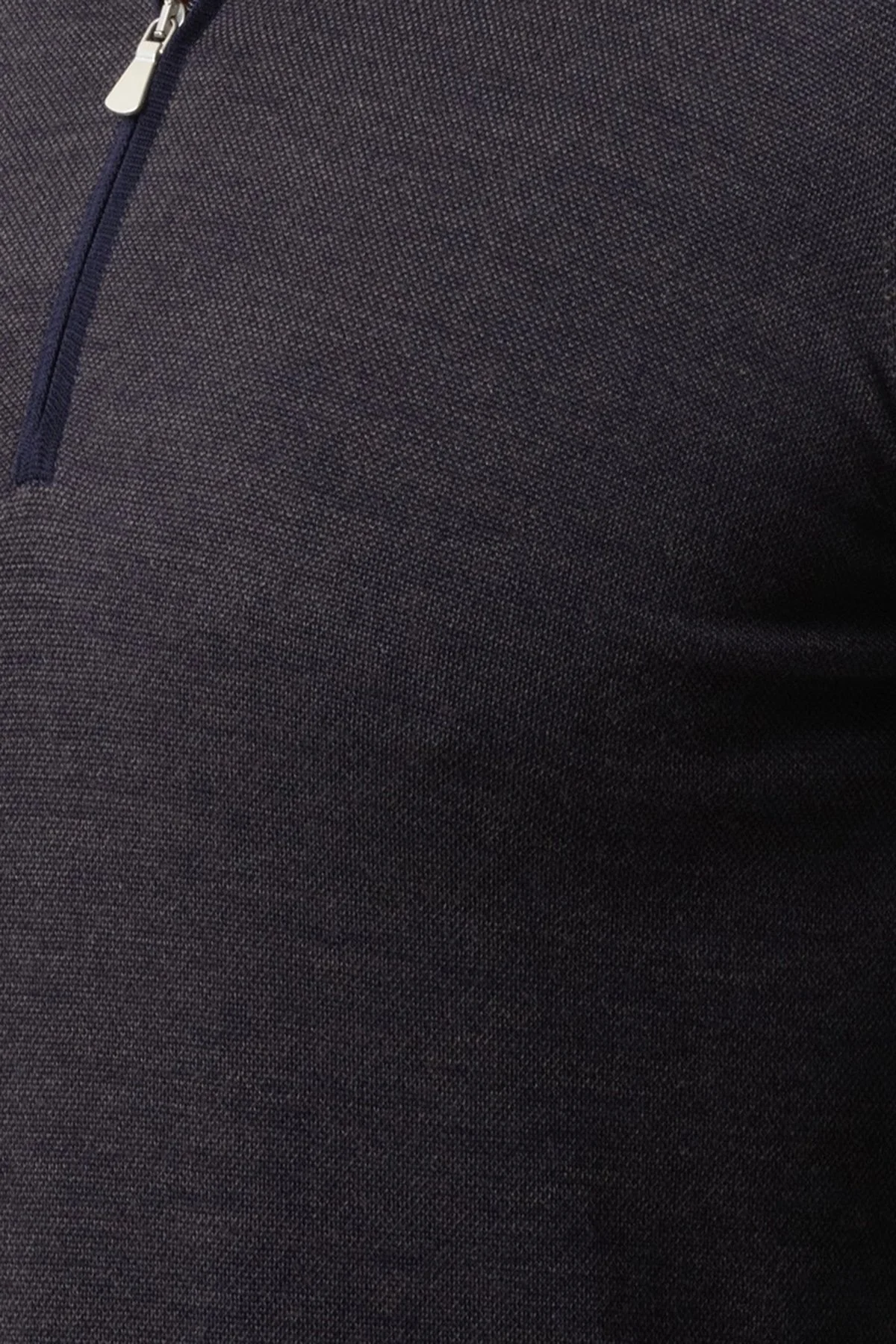 Gran Sasso % 100 Yün Regular Fit Yarım Fermuarlı Erkek Polo Yaka Kazak 43108 14713 598 LACİVERT - 5