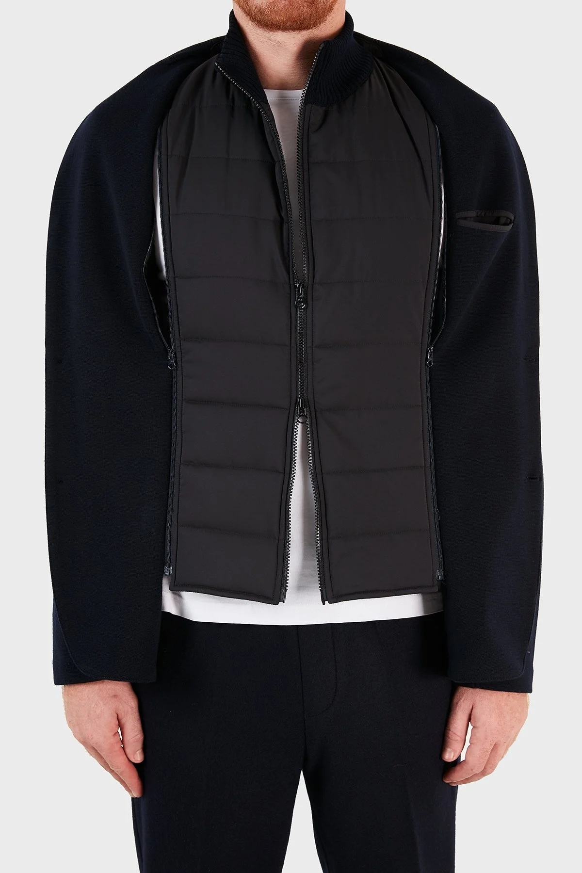 Gran Sasso Dik Yaka Cepli % 100 Yün Erkek Mont 57199 24616 598 LACİVERT - 6