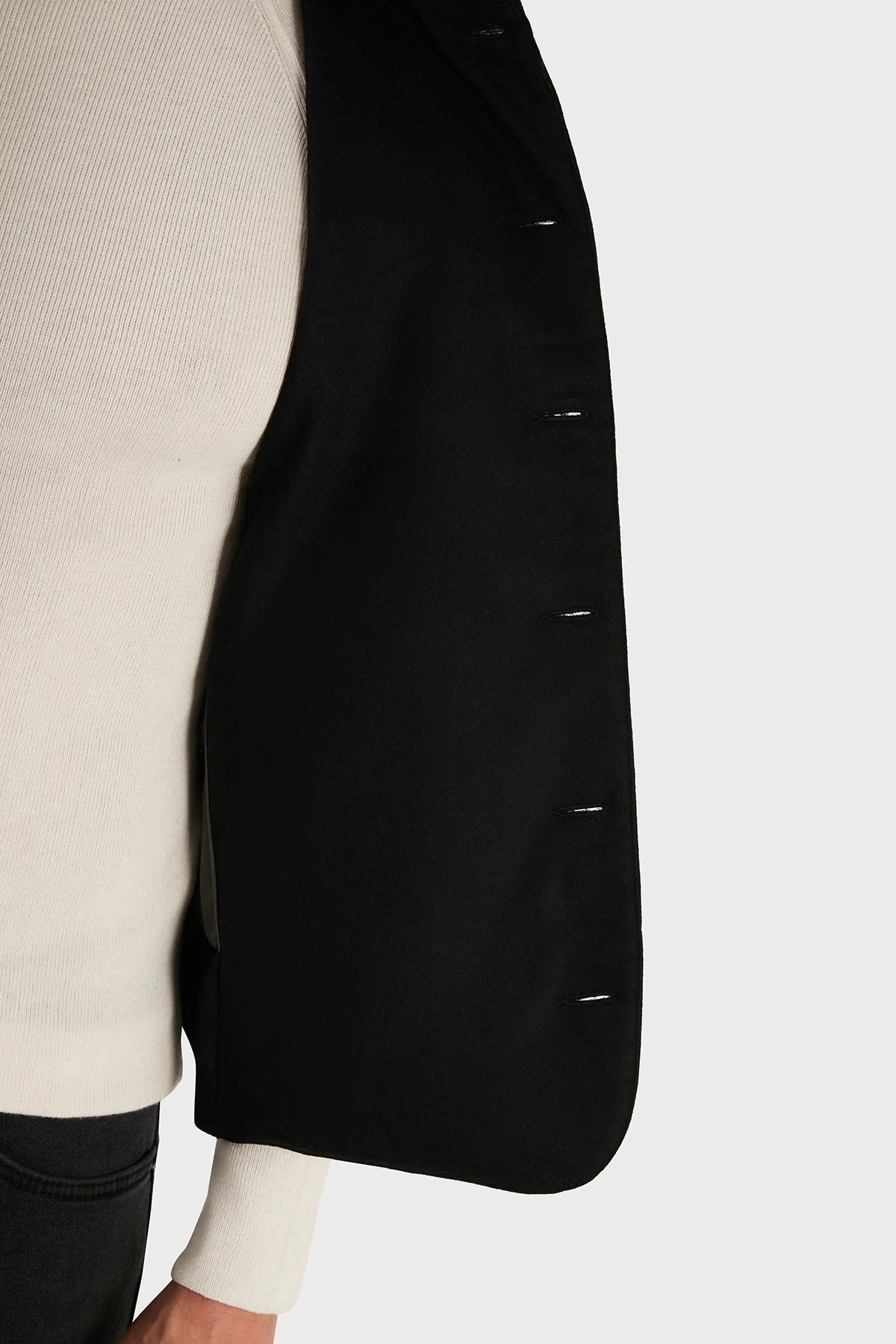 Gran Sasso Kapüşonlu Cepli Yünlü Erkek Yelek 23192 51303 099 SİYAH - 4