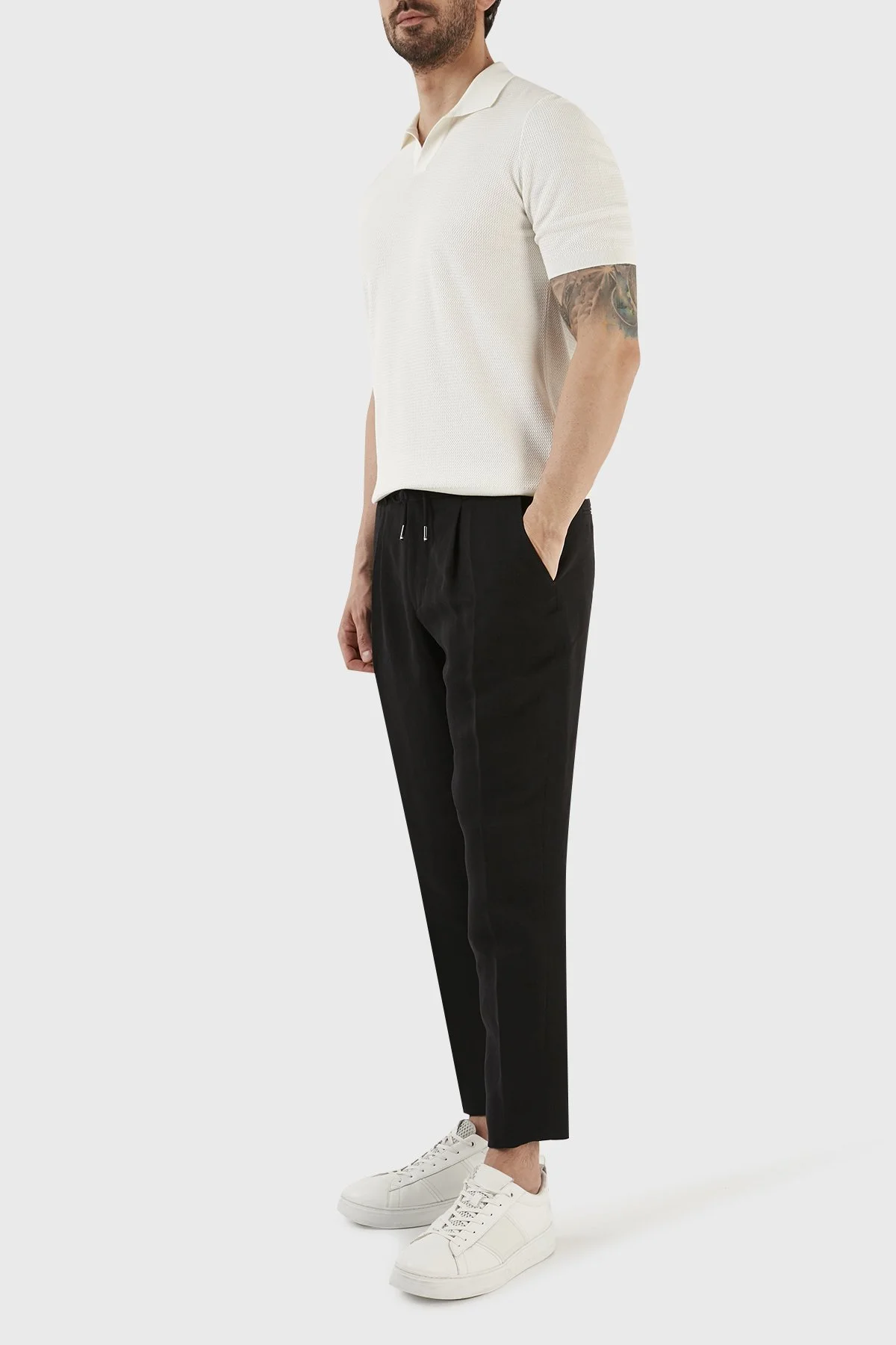 Gran Sasso İpek ve Pamuk Karışımlı Regular Fit Erkek Polo T Shirt 43171 16221 002 BEYAZ - 5