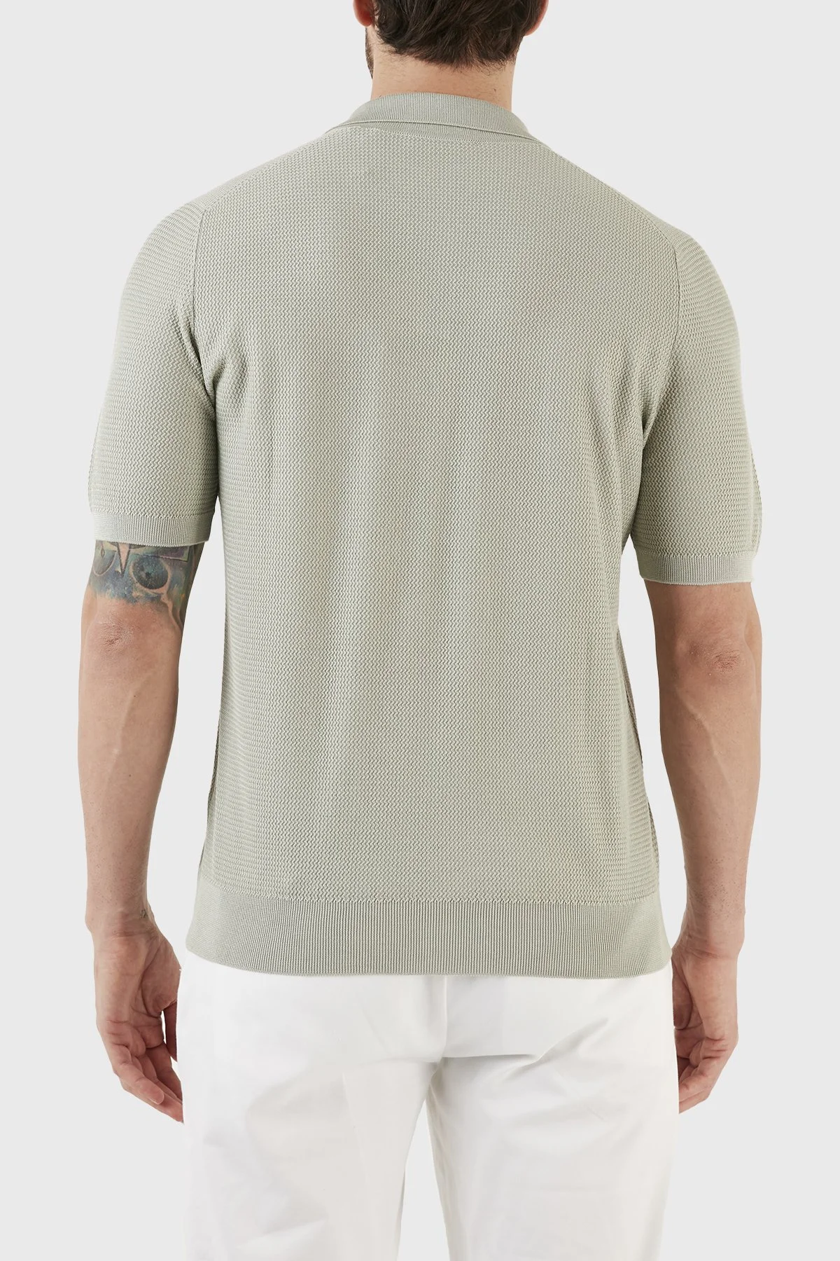 Gran Sasso İpek ve Pamuk Karışımlı Regular Fit Erkek Polo T Shirt 43171 16221 412 MİNT - 6