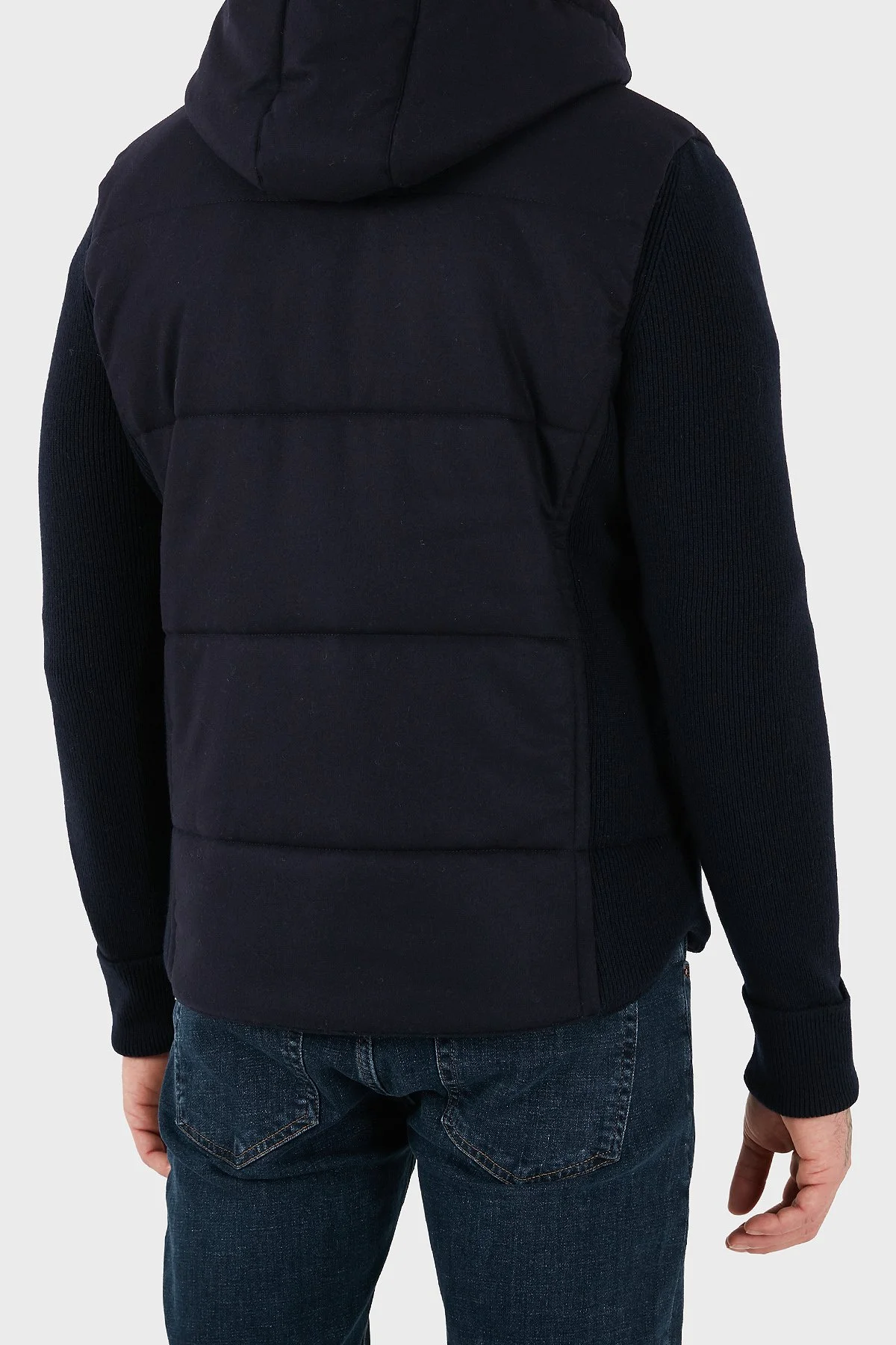 Gran Sasso Kapüşonlu Cepli Yünlü Erkek Mont 23191 51303 598 LACİVERT - 9