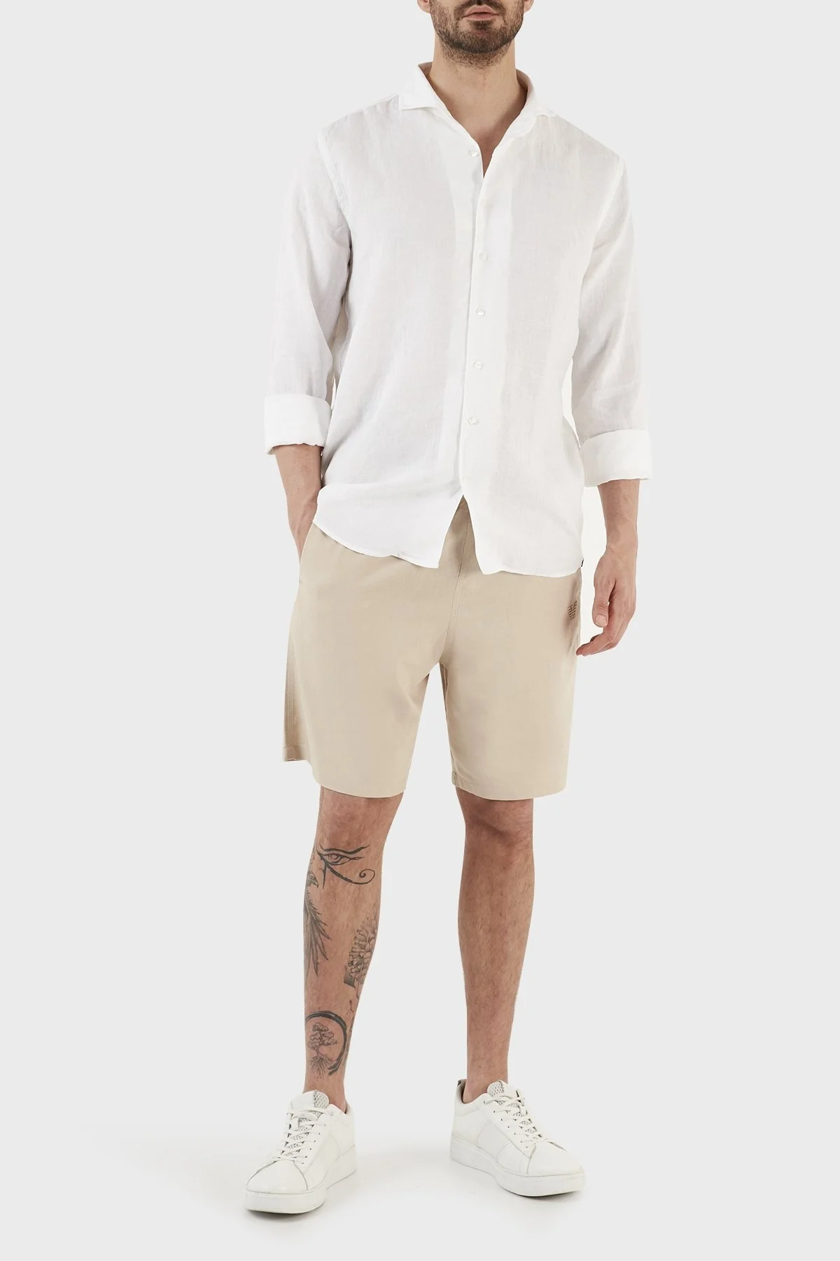 Gran Sasso Regular Fit % 100 Keten Erkek Gömlek 61183 50002 001 BEYAZ - 4