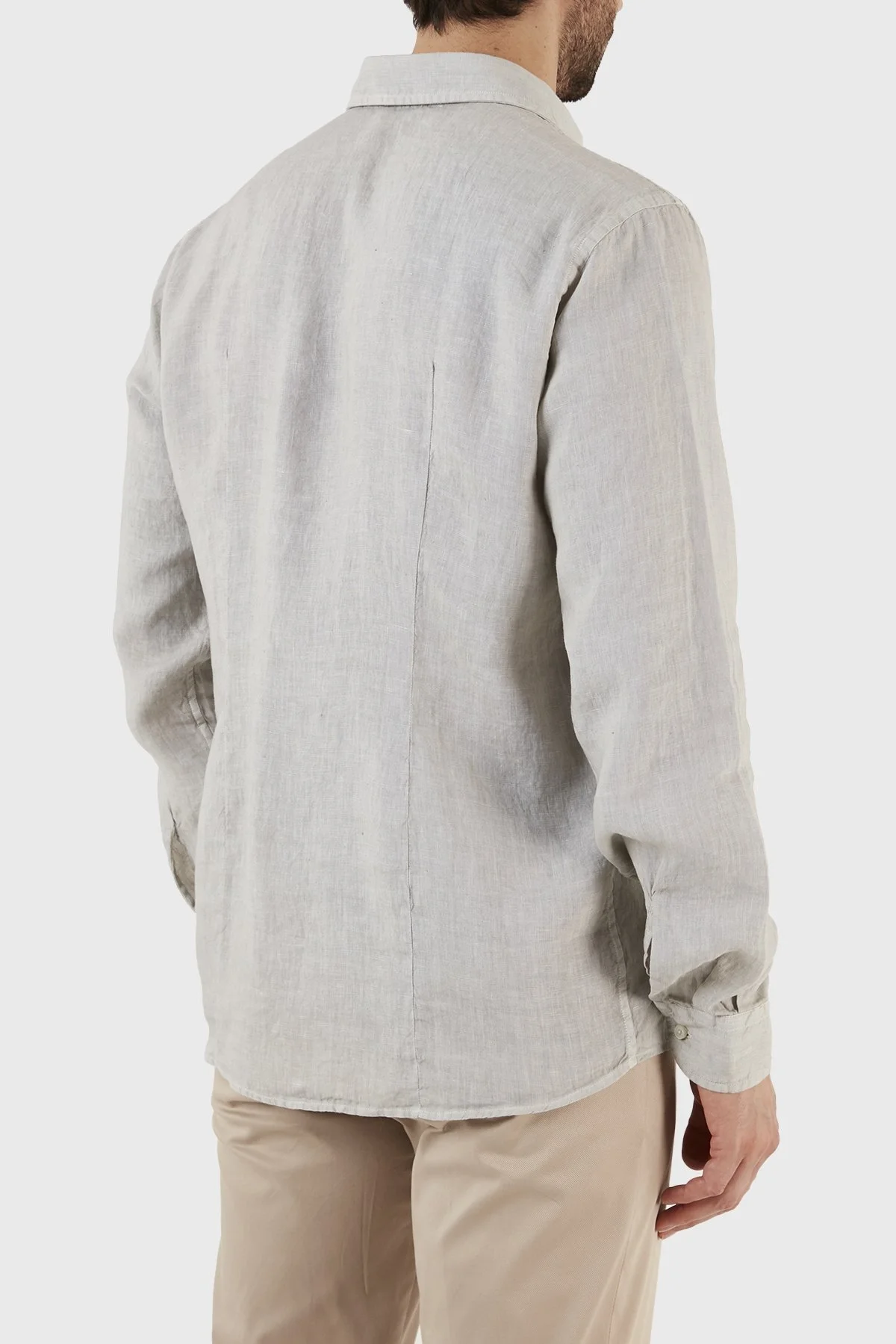 Gran Sasso Regular Fit % 100 Keten Erkek Gömlek 61183 50002 618 GRİ - 6