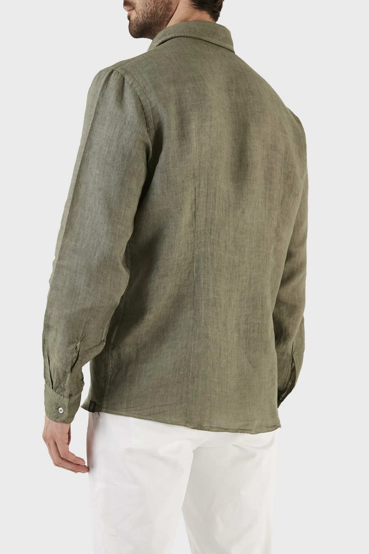 Gran Sasso Regular Fit % 100 Keten Erkek Gömlek 61183 50002 810 HAKİ - 6