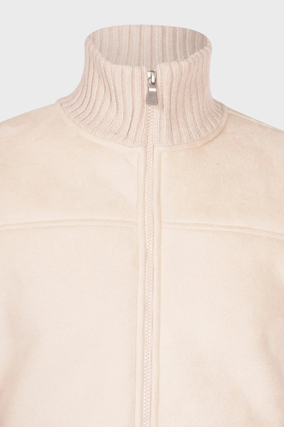 Gran Sasso Regular Fit Dik Yaka Çift Yönlü Fermuarlı Erkek Ceket 13129 58001 010 Ekru - 3