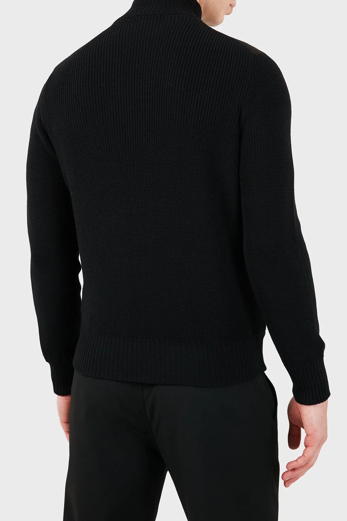 Gran Sasso Regular Fit Dik Yaka Kapitoneli Triko Erkek Ceket 23195 24639 099 Siyah - 2