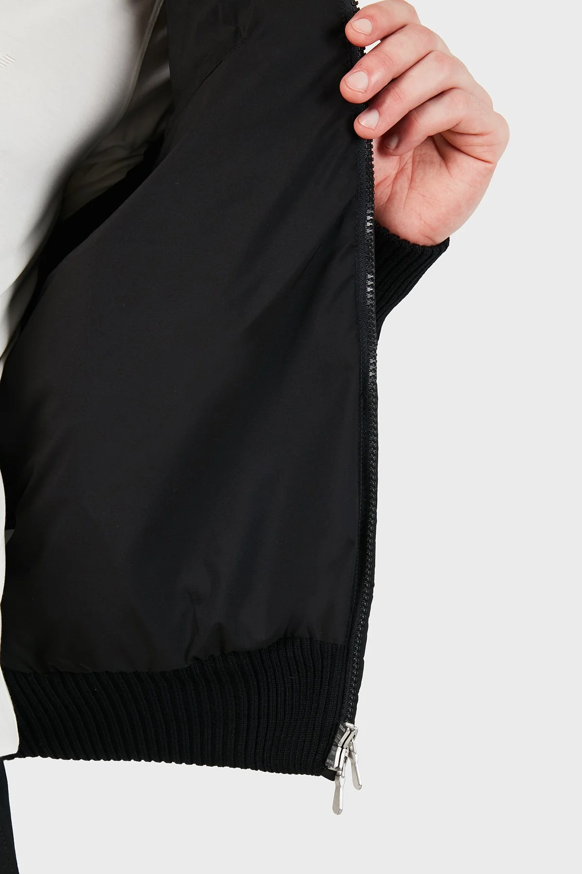 Gran Sasso Regular Fit Dik Yaka Kapitoneli Triko Erkek Ceket 23195 24639 099 Siyah - 6