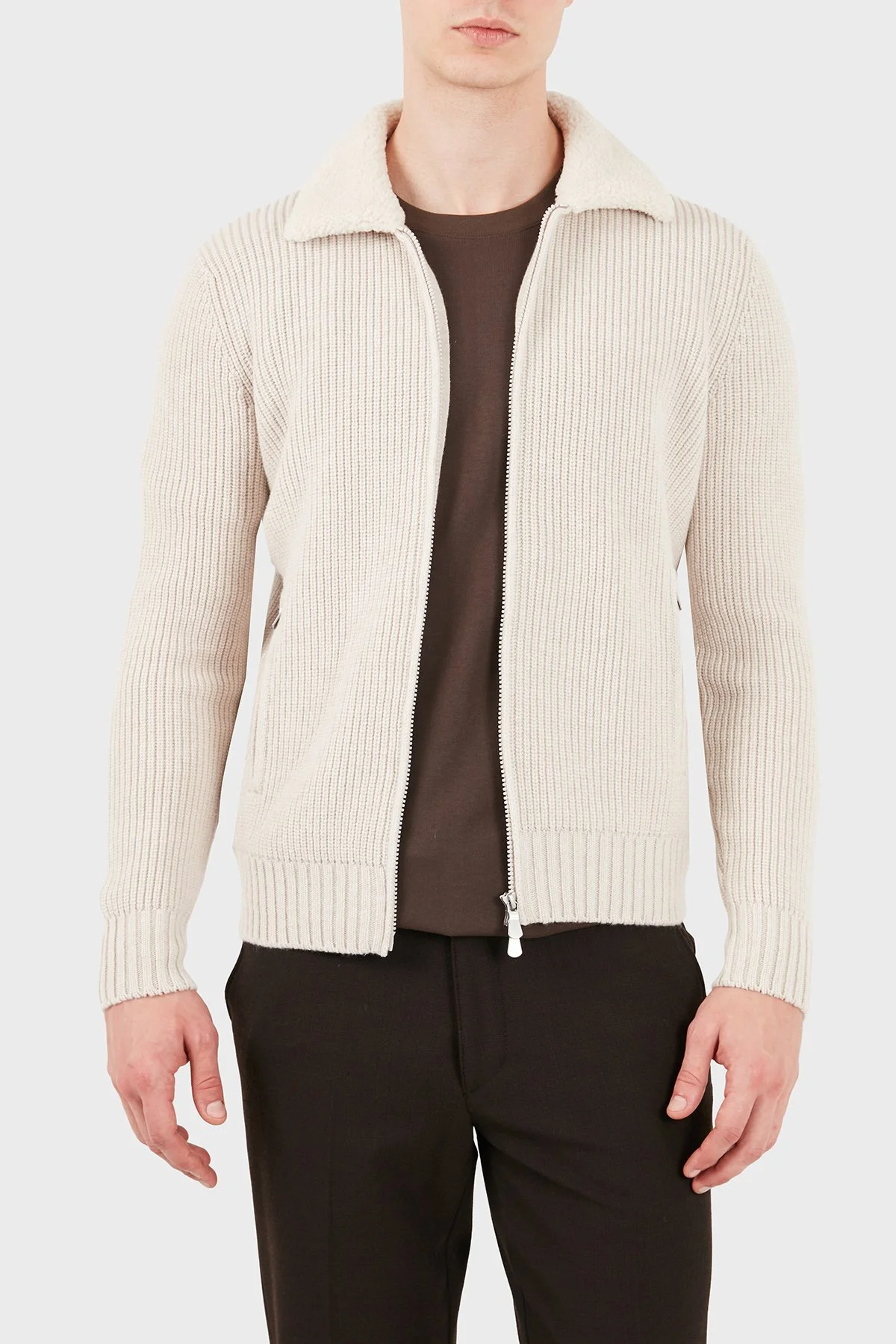Gran Sasso Regular Fit Klasik Yaka Erkek Ceket 13189 25033 054 Ekru - 1