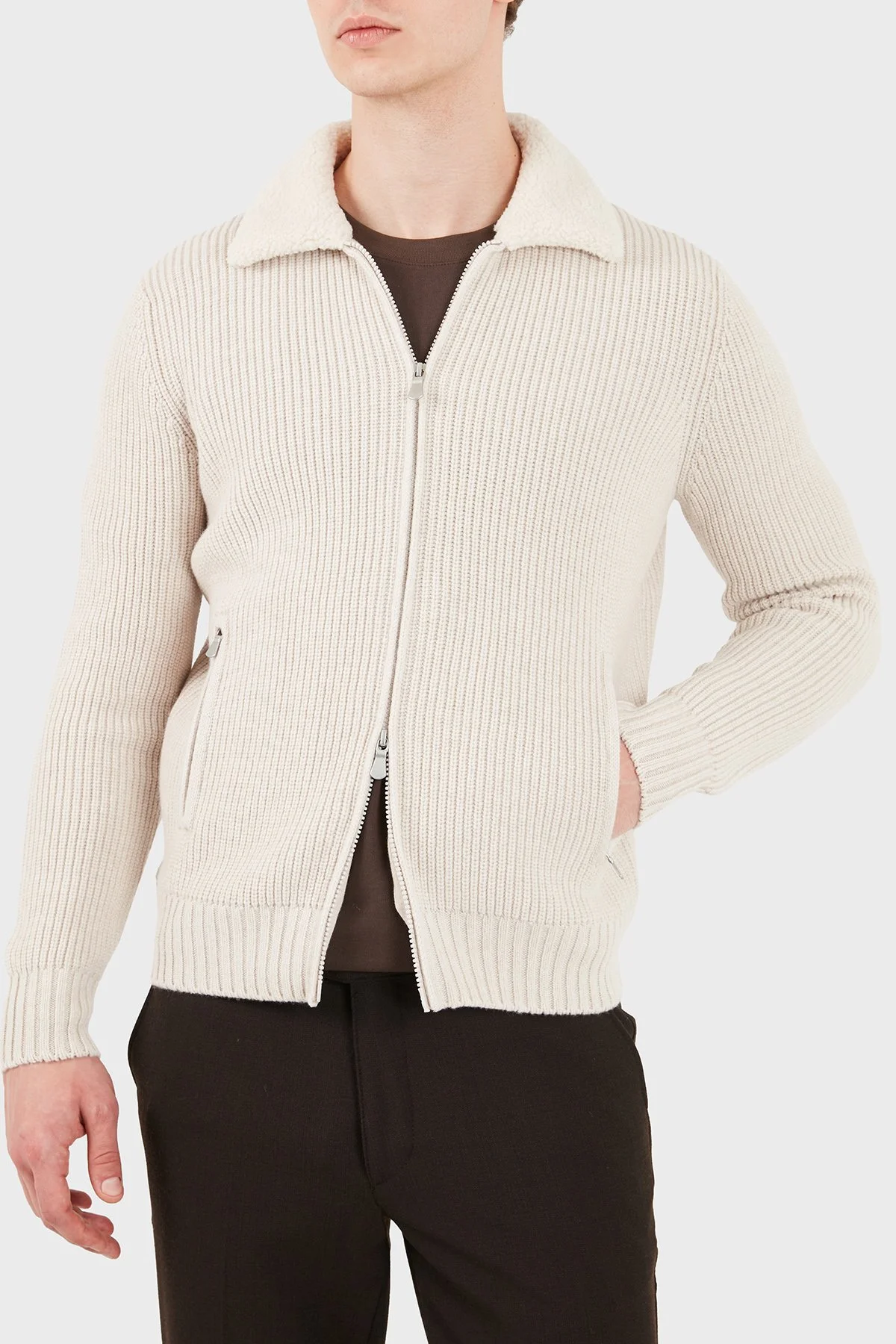 Gran Sasso Regular Fit Klasik Yaka Erkek Ceket 13189 25033 054 Ekru - 3