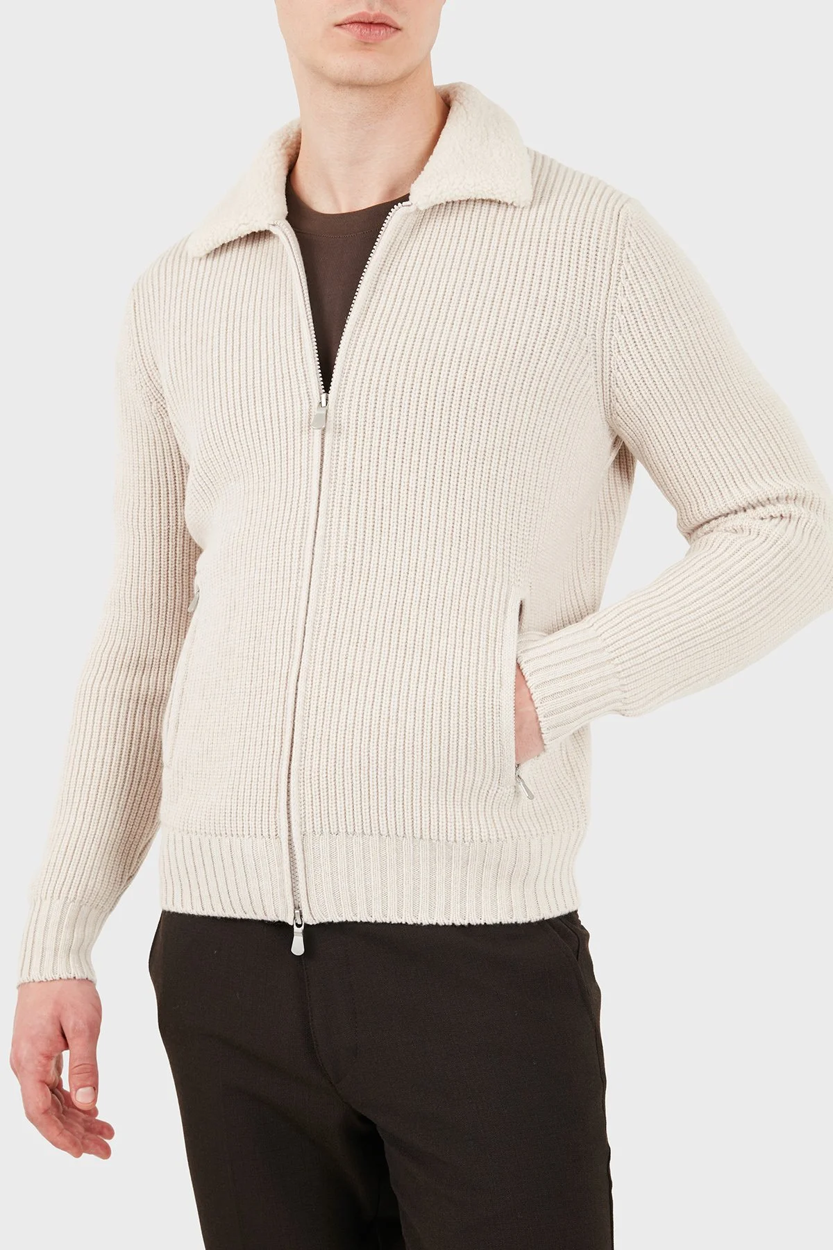 Gran Sasso Regular Fit Klasik Yaka Erkek Ceket 13189 25033 054 Ekru - 4