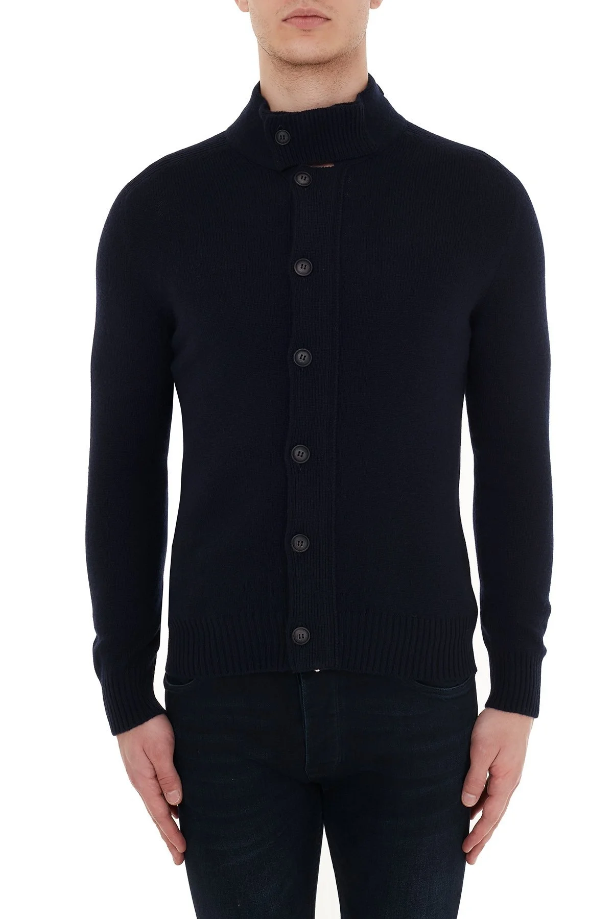 Gran Sasso Yarım Balıkçı Yünlü Erkek Hırka 23170 25025 598 LACİVERT - 1