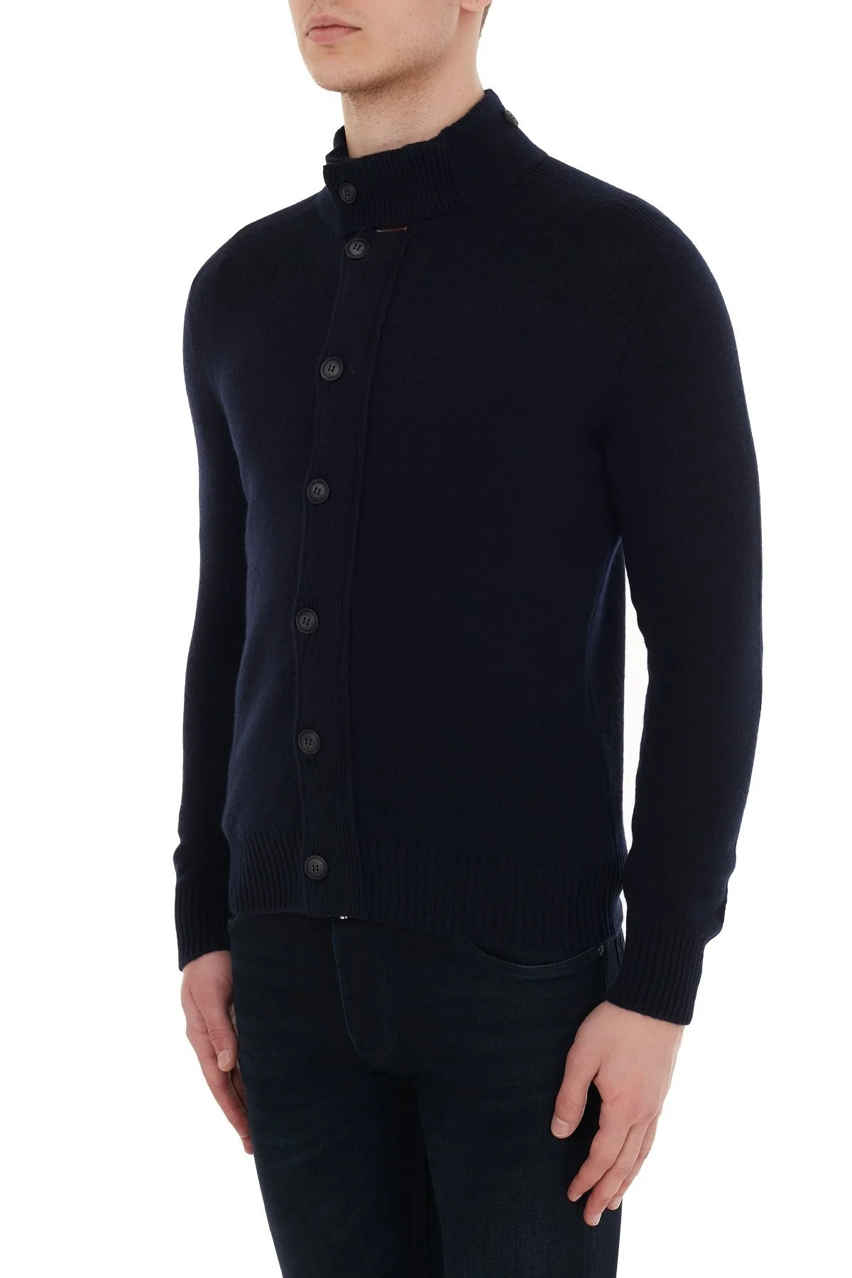 Gran Sasso Yarım Balıkçı Yünlü Erkek Hırka 23170 25025 598 LACİVERT - 3