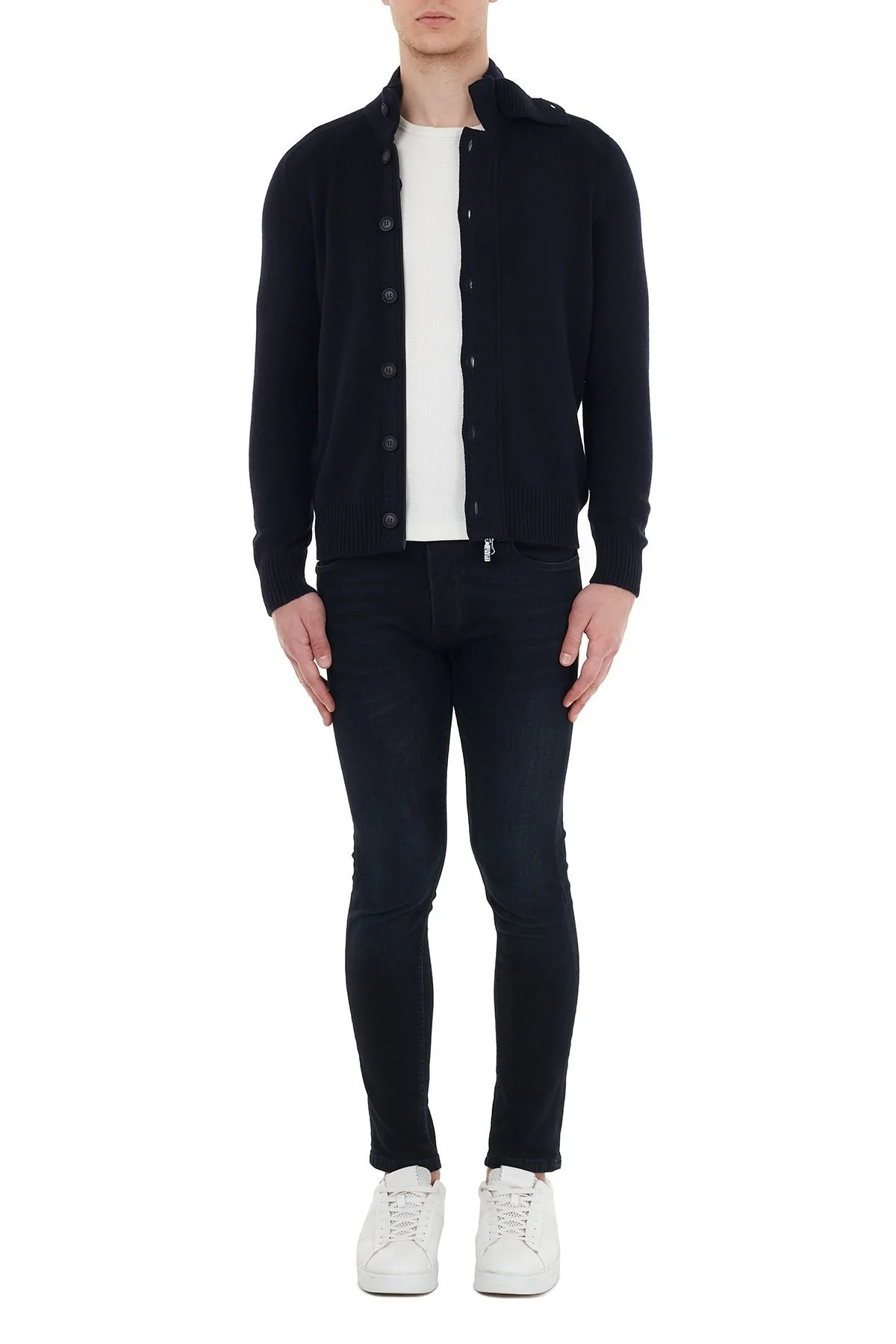 Gran Sasso Yarım Balıkçı Yünlü Erkek Hırka 23170 25025 598 LACİVERT - 6