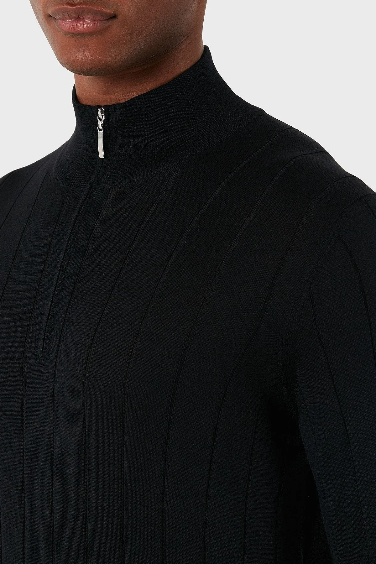 Gran Sasso Yün Karışımlı Regular Fit Dik Yaka Erkek Kazak 57150 13118 099 SİYAH - 5