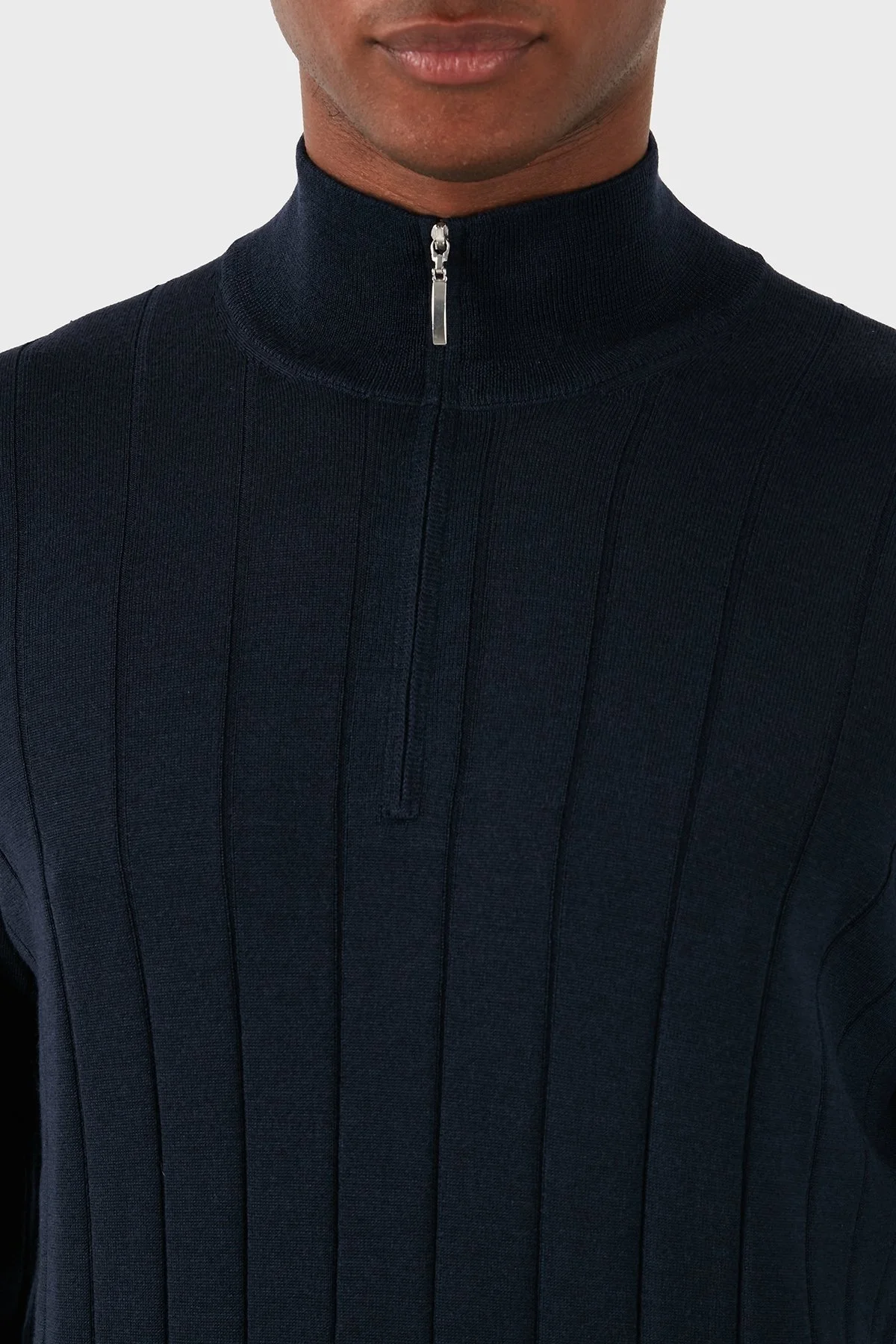 Gran Sasso Yün Karışımlı Regular Fit Dik Yaka Erkek Kazak 57150 13118 598 LACİVERT - 4