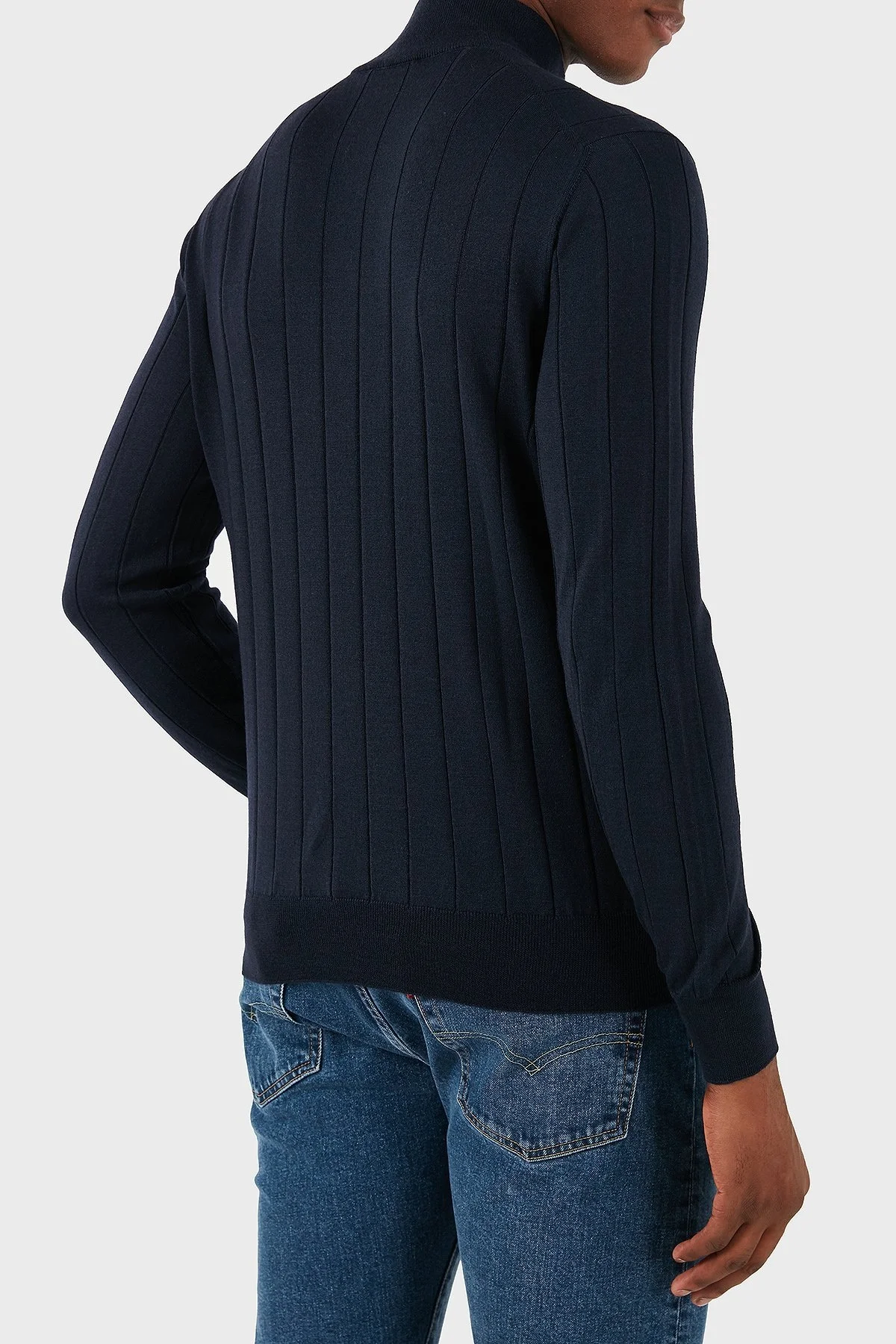 Gran Sasso Yün Karışımlı Regular Fit Dik Yaka Erkek Kazak 57150 13118 598 LACİVERT - 5