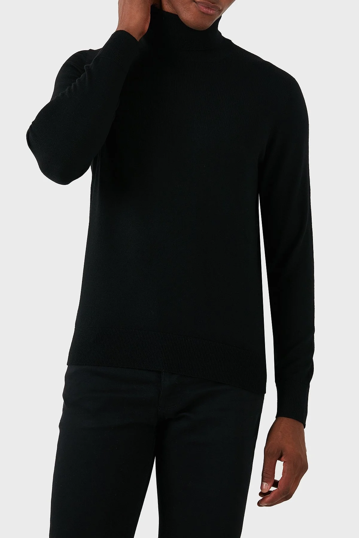 Gran Sasso Yün Karışımlı Slim Fit Balıkçı Yaka Erkek Kazak 54131 14190 099 SİYAH - 3