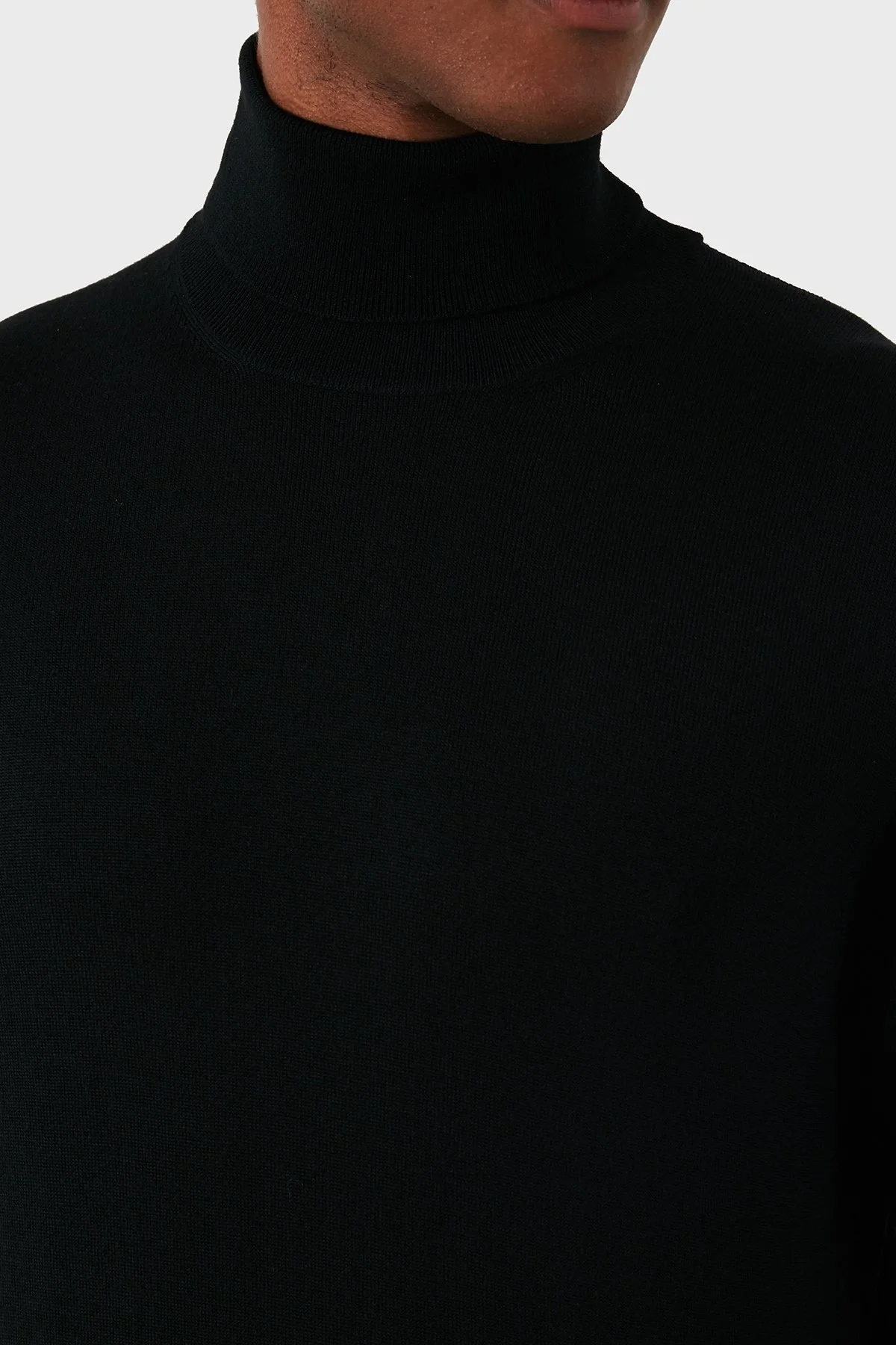 Gran Sasso Yün Karışımlı Slim Fit Balıkçı Yaka Erkek Kazak 54131 14190 099 SİYAH - 5