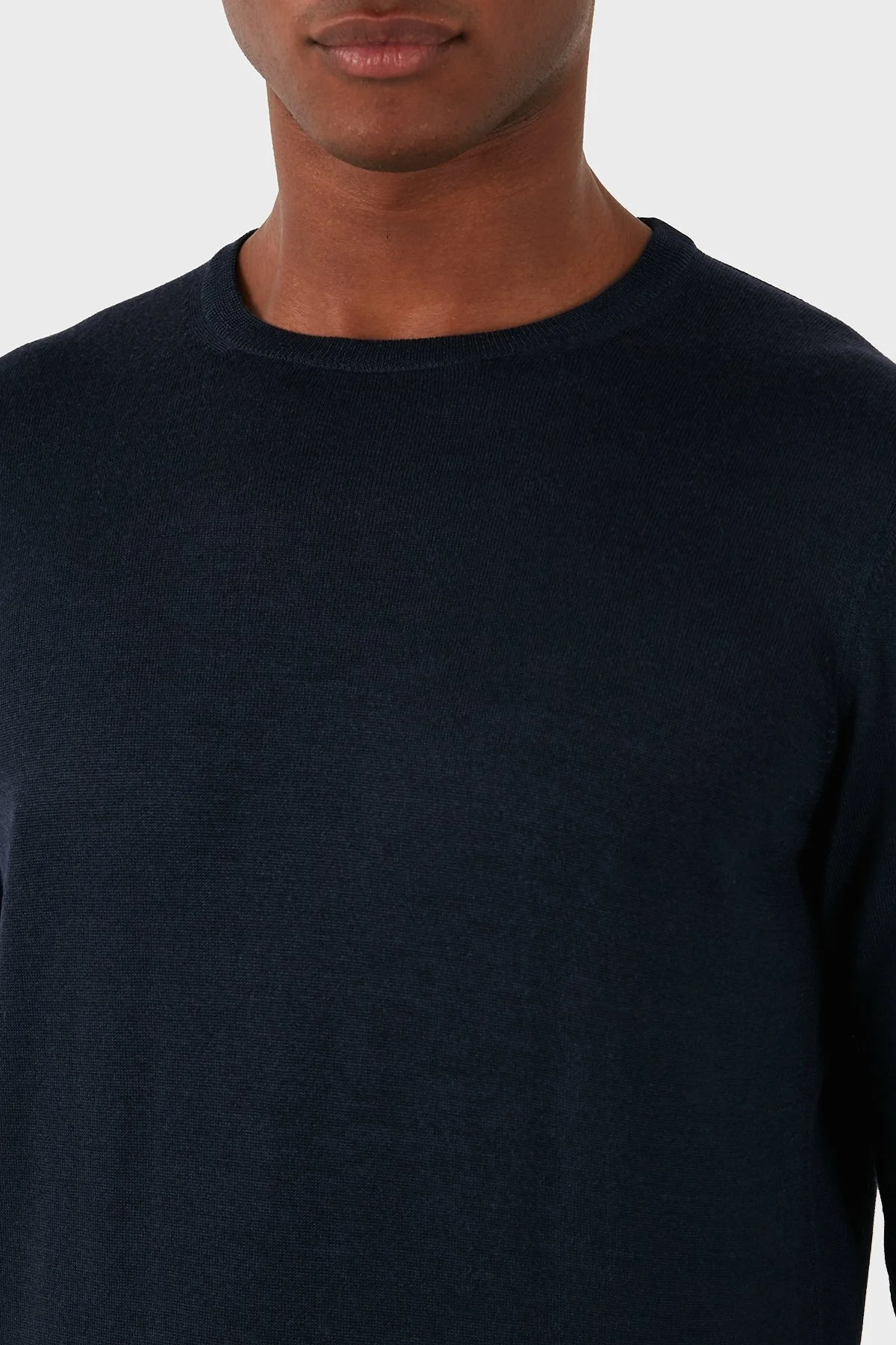 Gran Sasso Yün Karışımlı Slim Fit Bisiklet Yaka Erkek Kazak 57167 13190 598 LACİVERT - 4