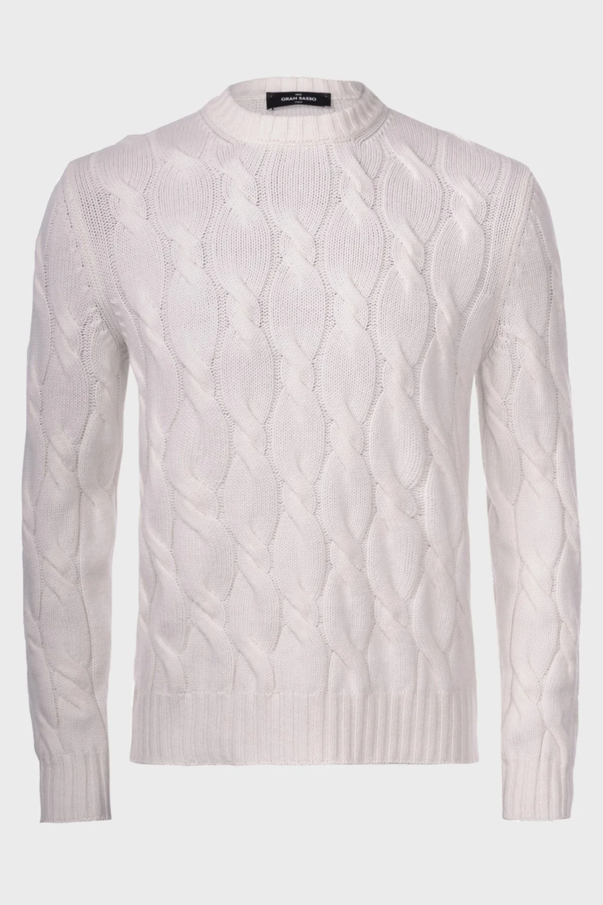 Gran Sasso Yün ve Kaşmir Karışımlı Bisiklet Yaka Erkek Kazak 13186 19659 001 BEYAZ - 2