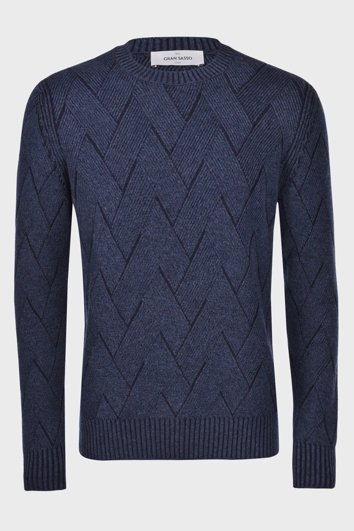 Gran Sasso Yün ve Kaşmir Karışımlı Bisiklet Yaka Erkek Kazak 23120 19673 596 LACİVERT - 4