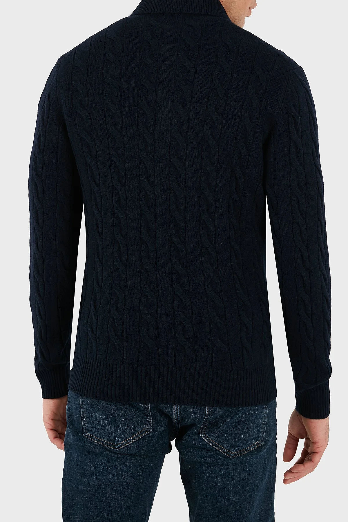 Gran Sasso Yün ve Kaşmir Karışımlı Regular Fit Erkek Polo Yaka Kazak 23172 19651 598 LACİVERT - 2