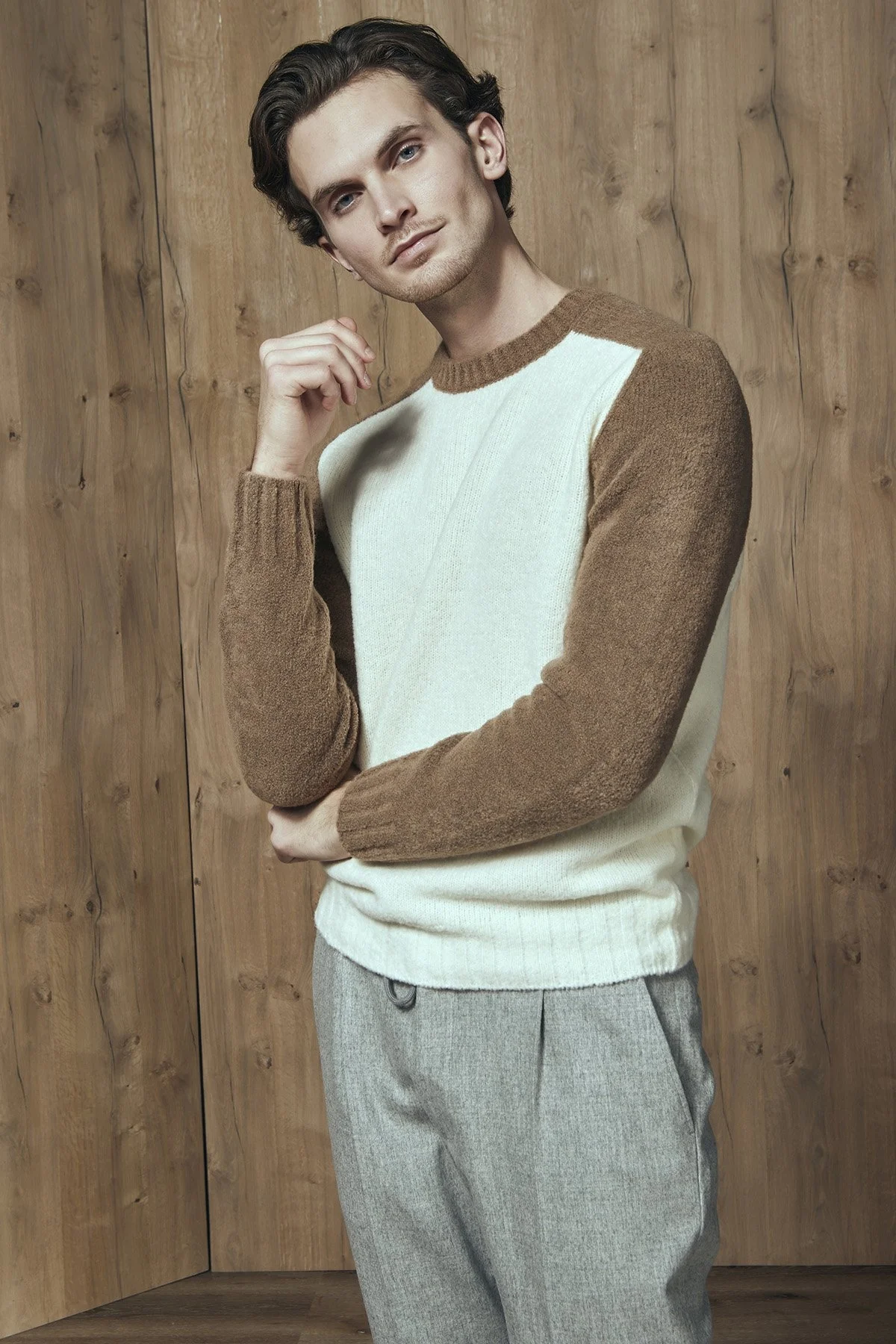 Gran Sasso Yünlü Bisiklet Yaka Erkek Kazak 13187 24003 140 EKRU - 1