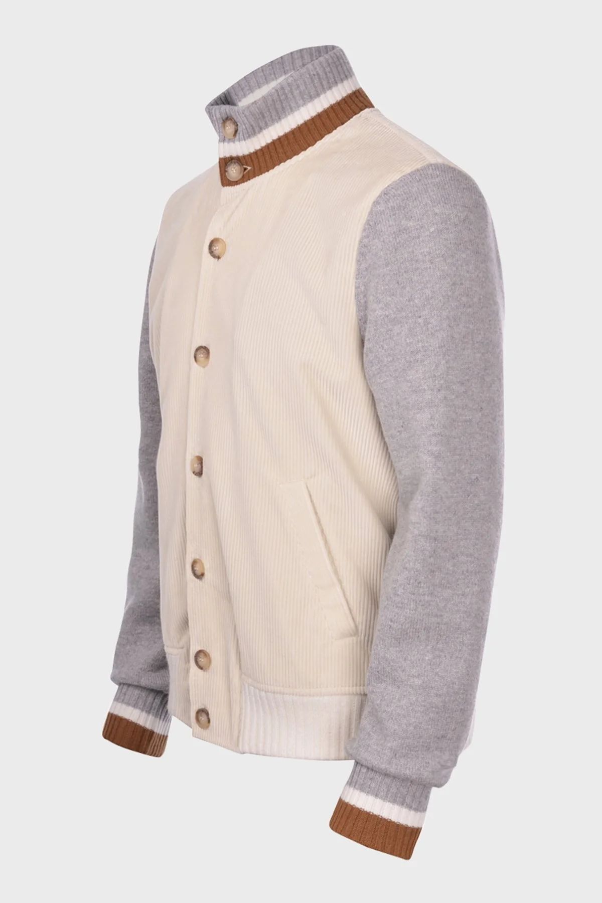 Gran Sasso Yünlü Dik Yaka Düğmeli Erkek Ceket 23108 52206 005 EKRU - 4
