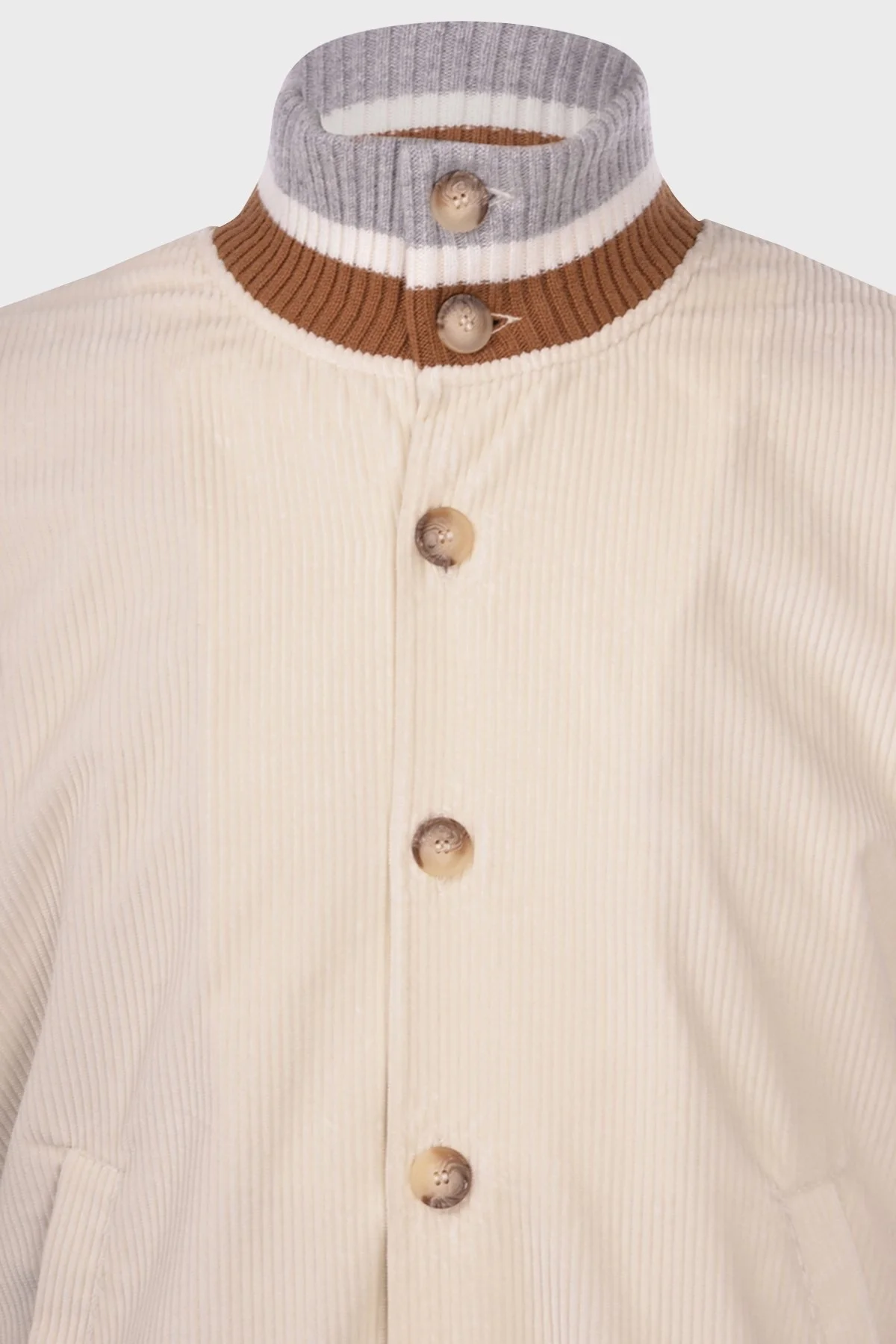 Gran Sasso Yünlü Dik Yaka Düğmeli Erkek Ceket 23108 52206 005 EKRU - 6