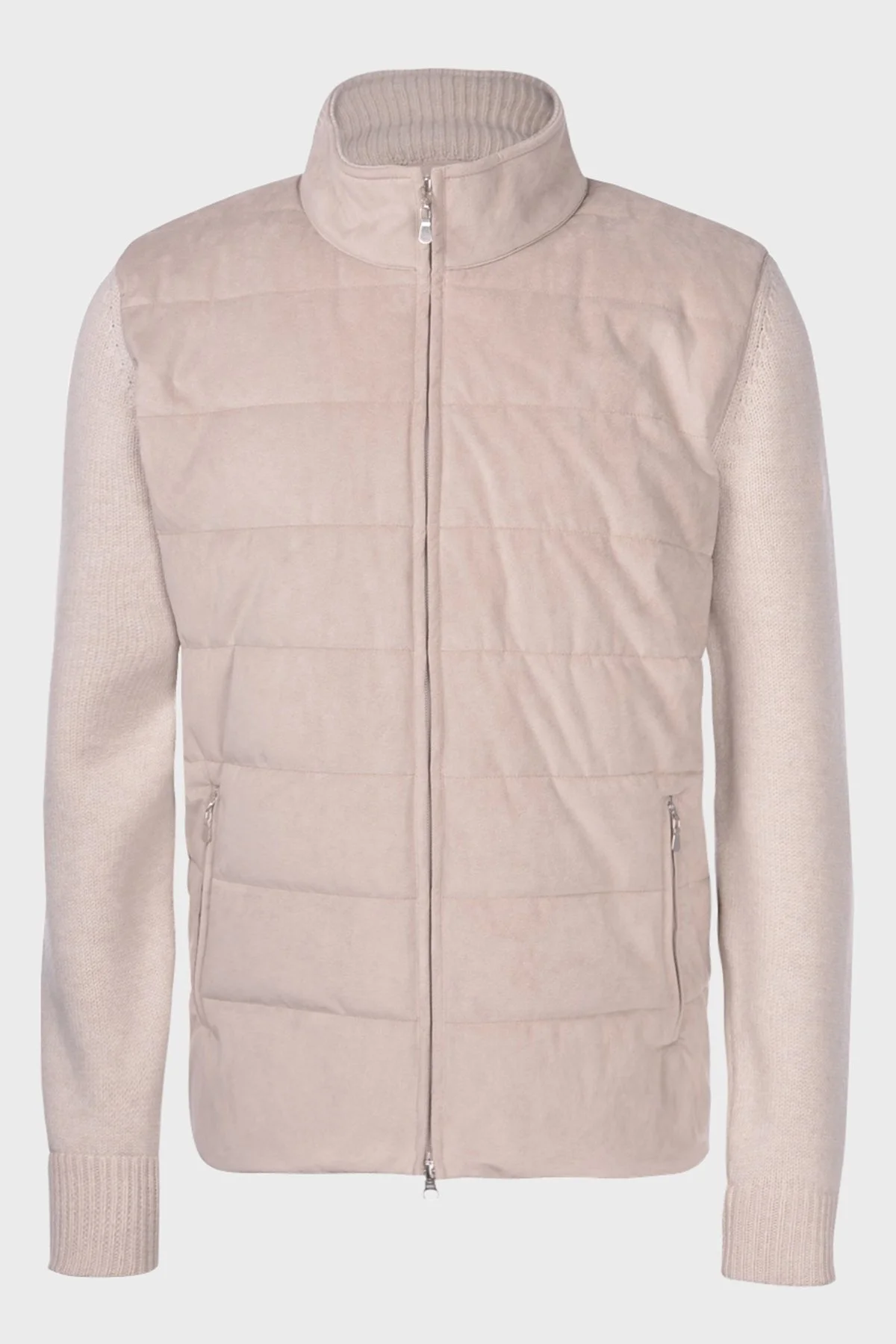 Gran Sasso Yünlü Dik Yaka Süet Görünümlü Triko Erkek Mont 13130 25032 054 TAŞ - 1